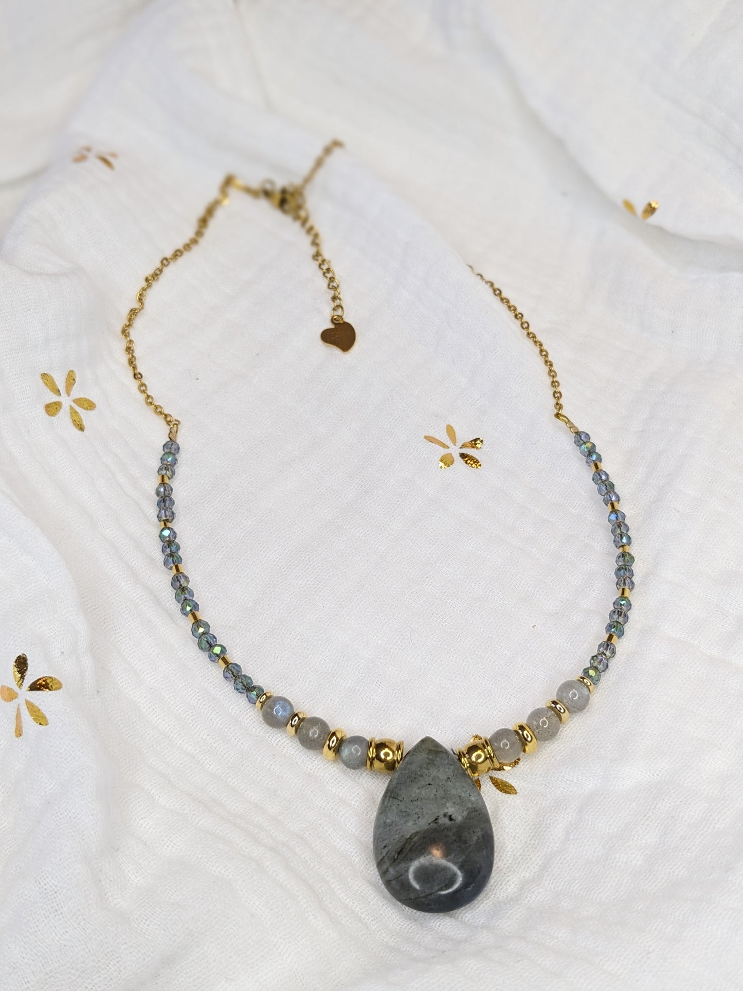 Collier goutte d'eau labradorite