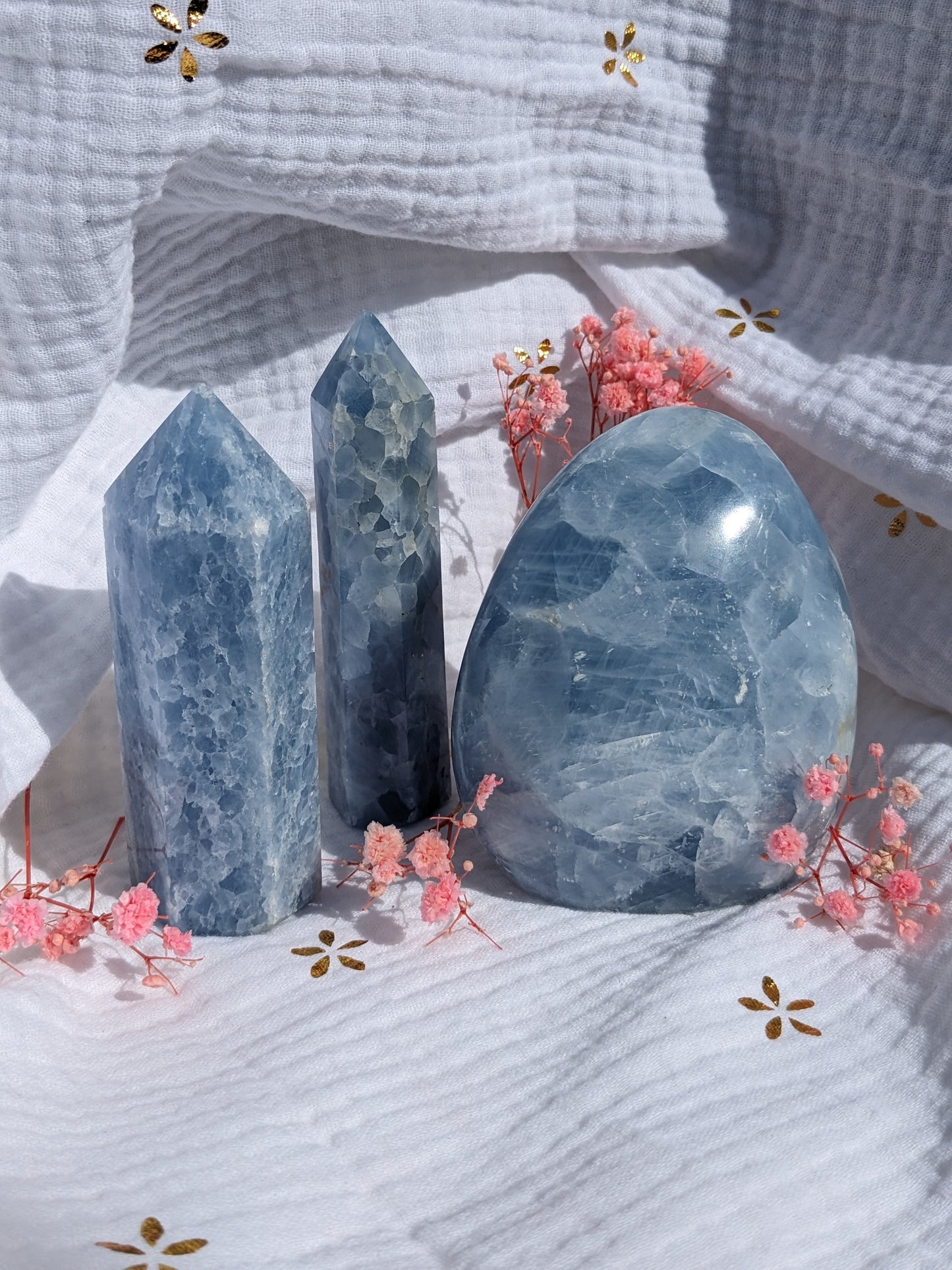 Obélisque de calcite bleue