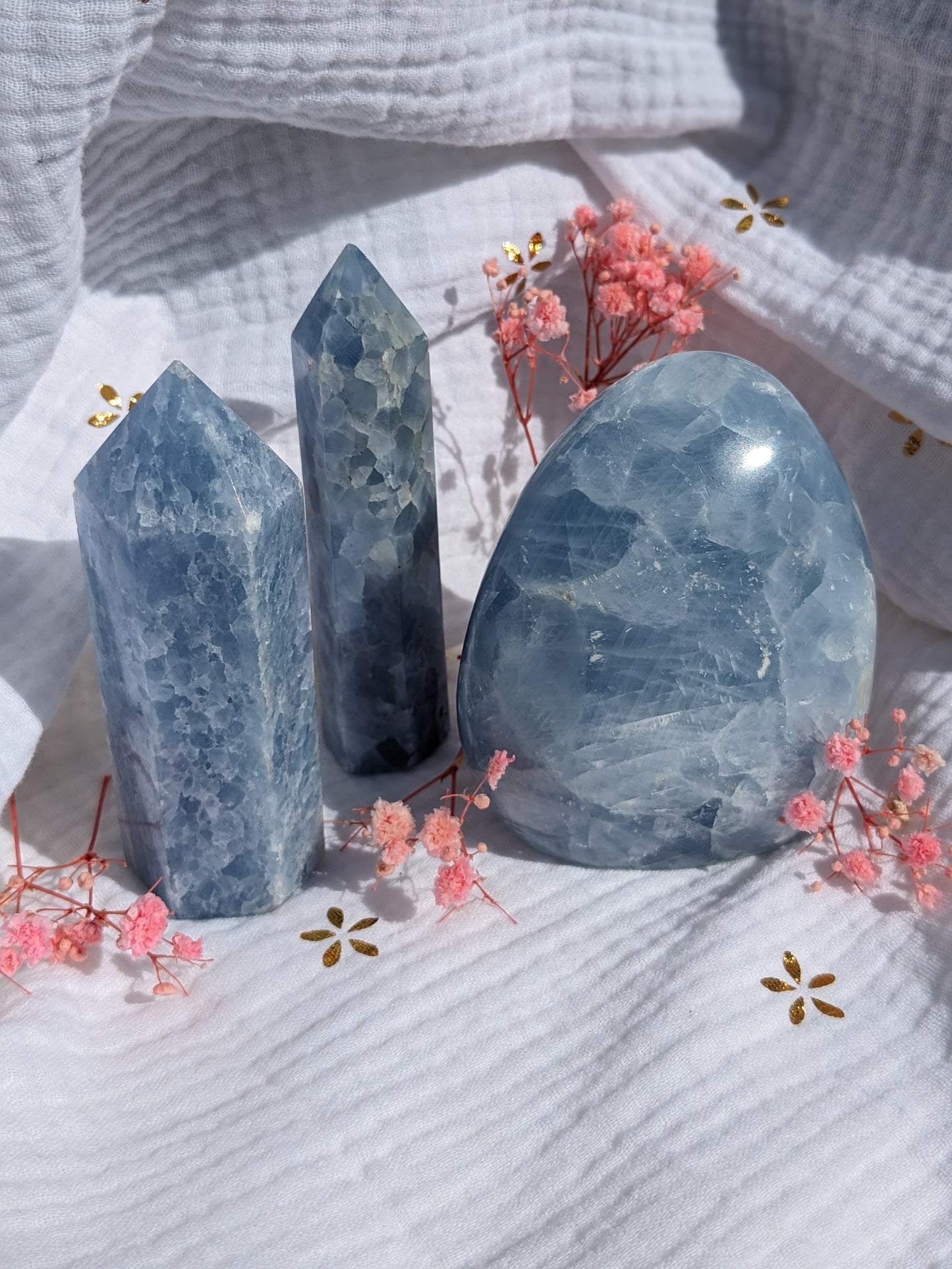 Obélisque de calcite bleue