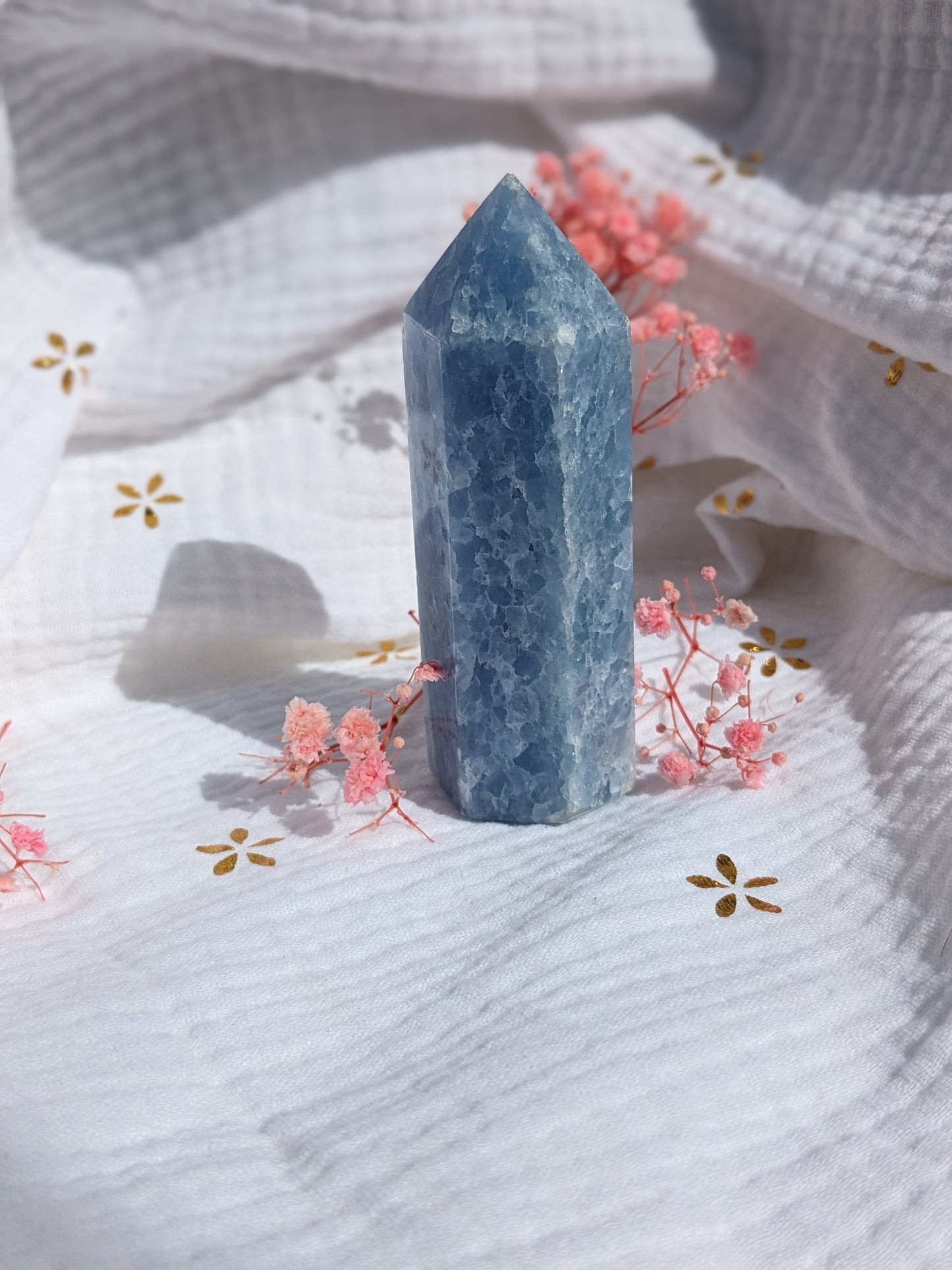 Obélisque de calcite bleue
