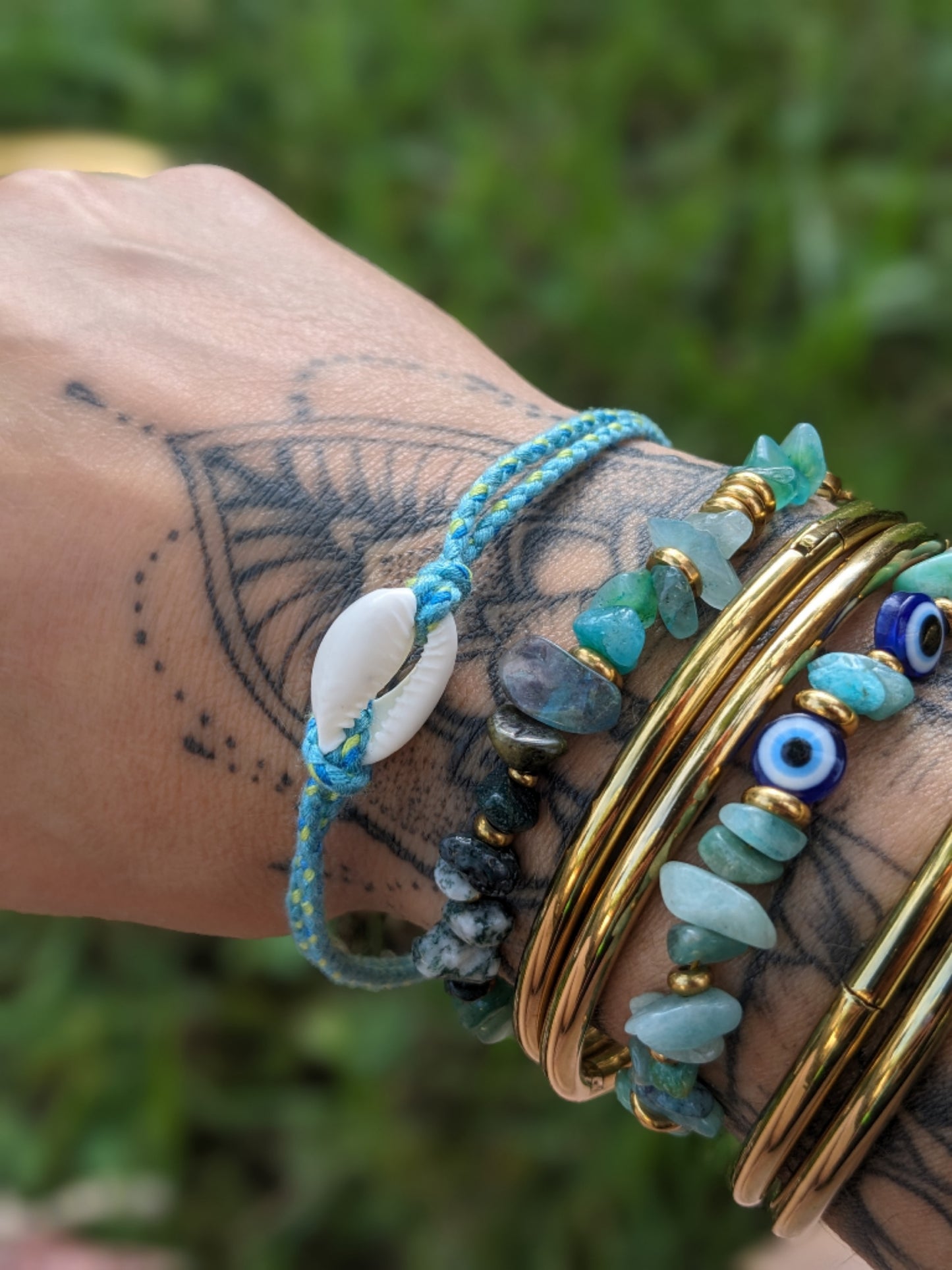 Bracelet bleu Coquillage