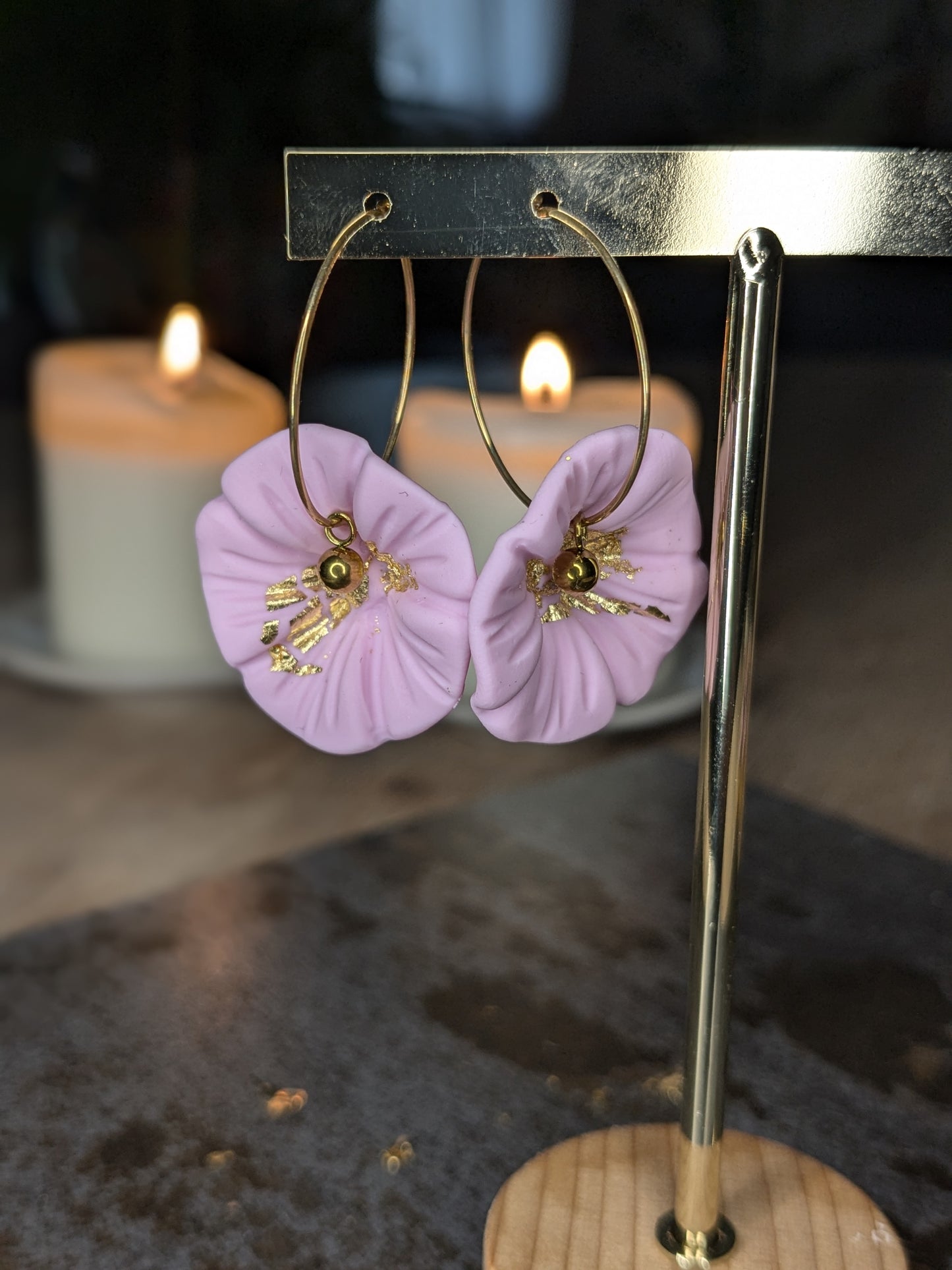 Boucle d'oreille Fleurs d'or 🌸