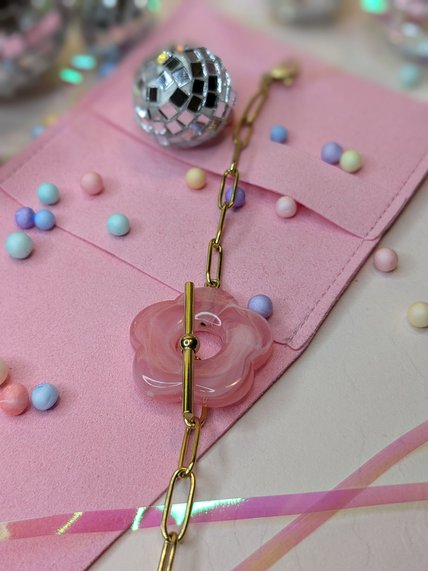 Bracelet fleur Rose