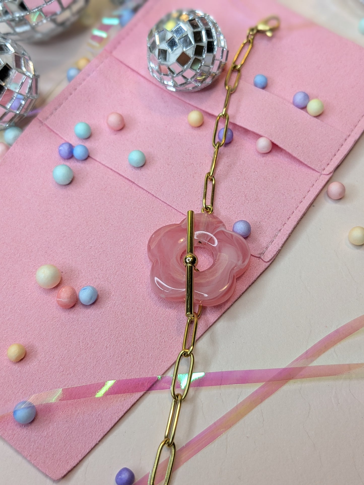 Bracelet fleur Rose
