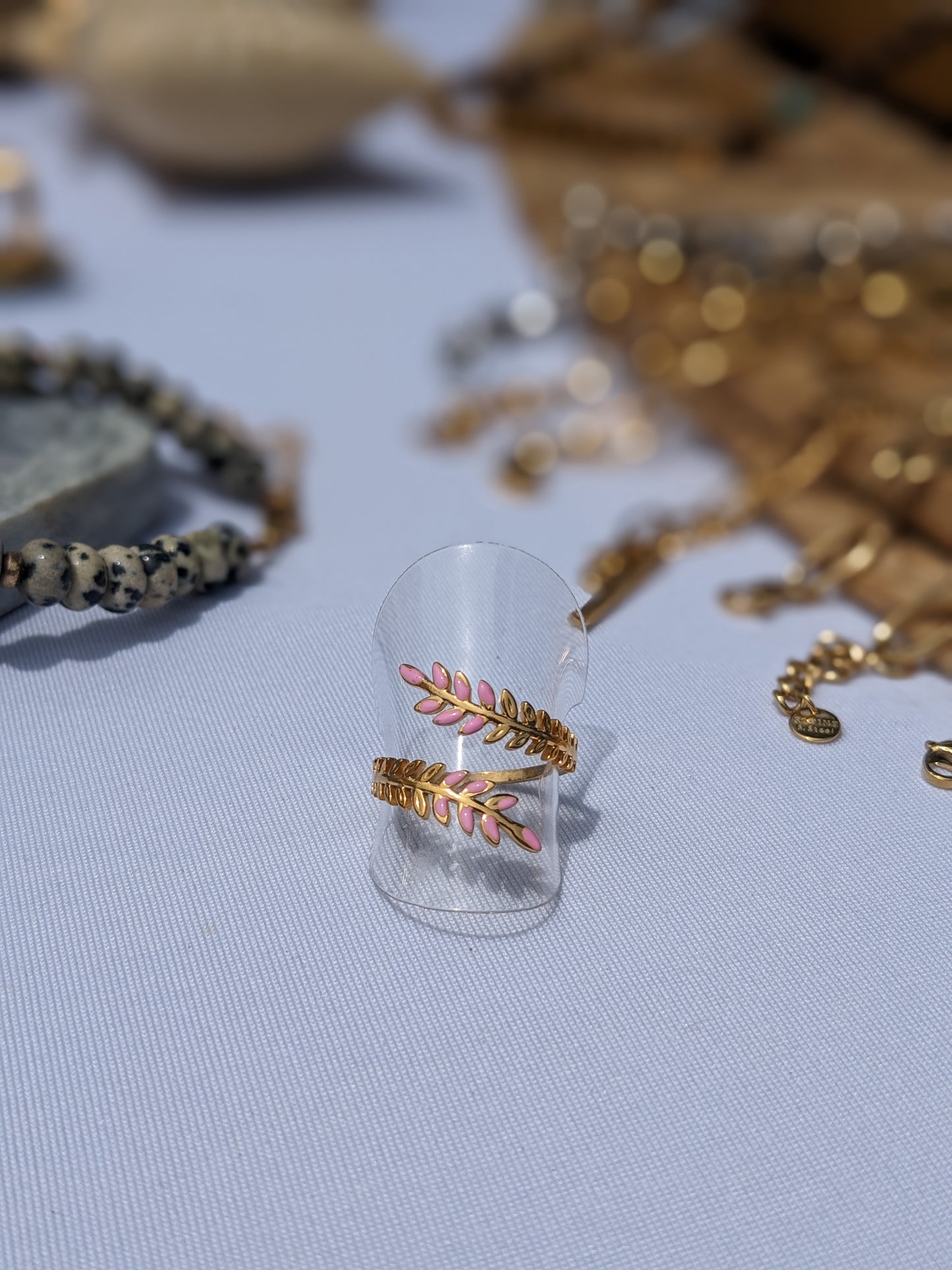 Bague couronne de laurier rose