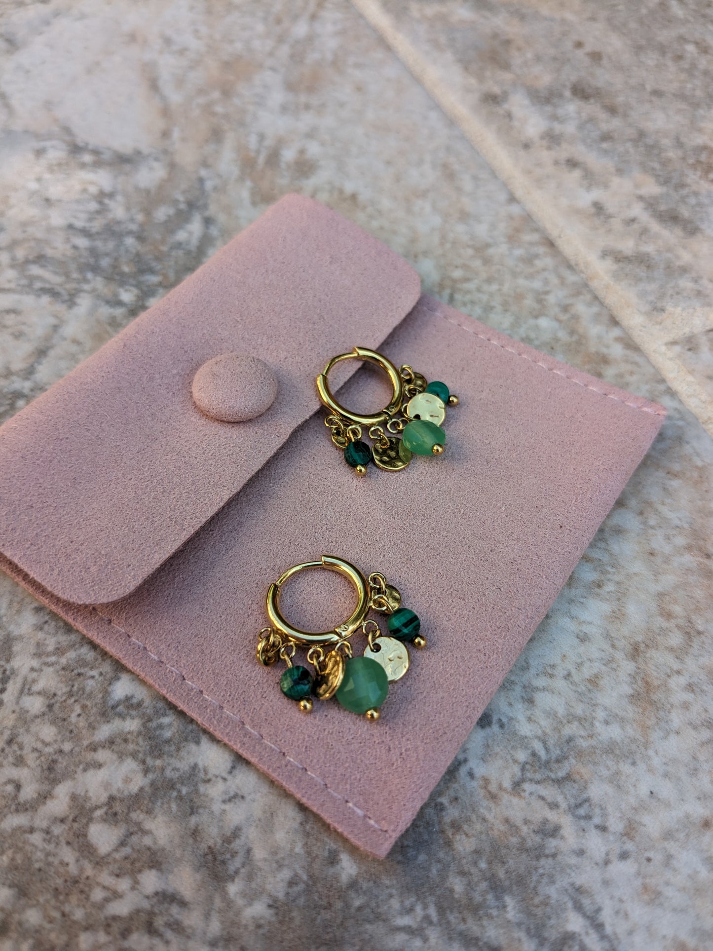 Boucle d'oreille aventurine