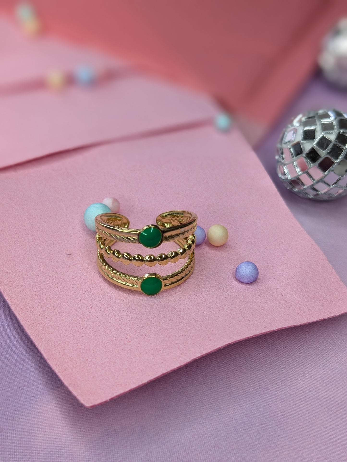 Bague ajustable 3 rangs