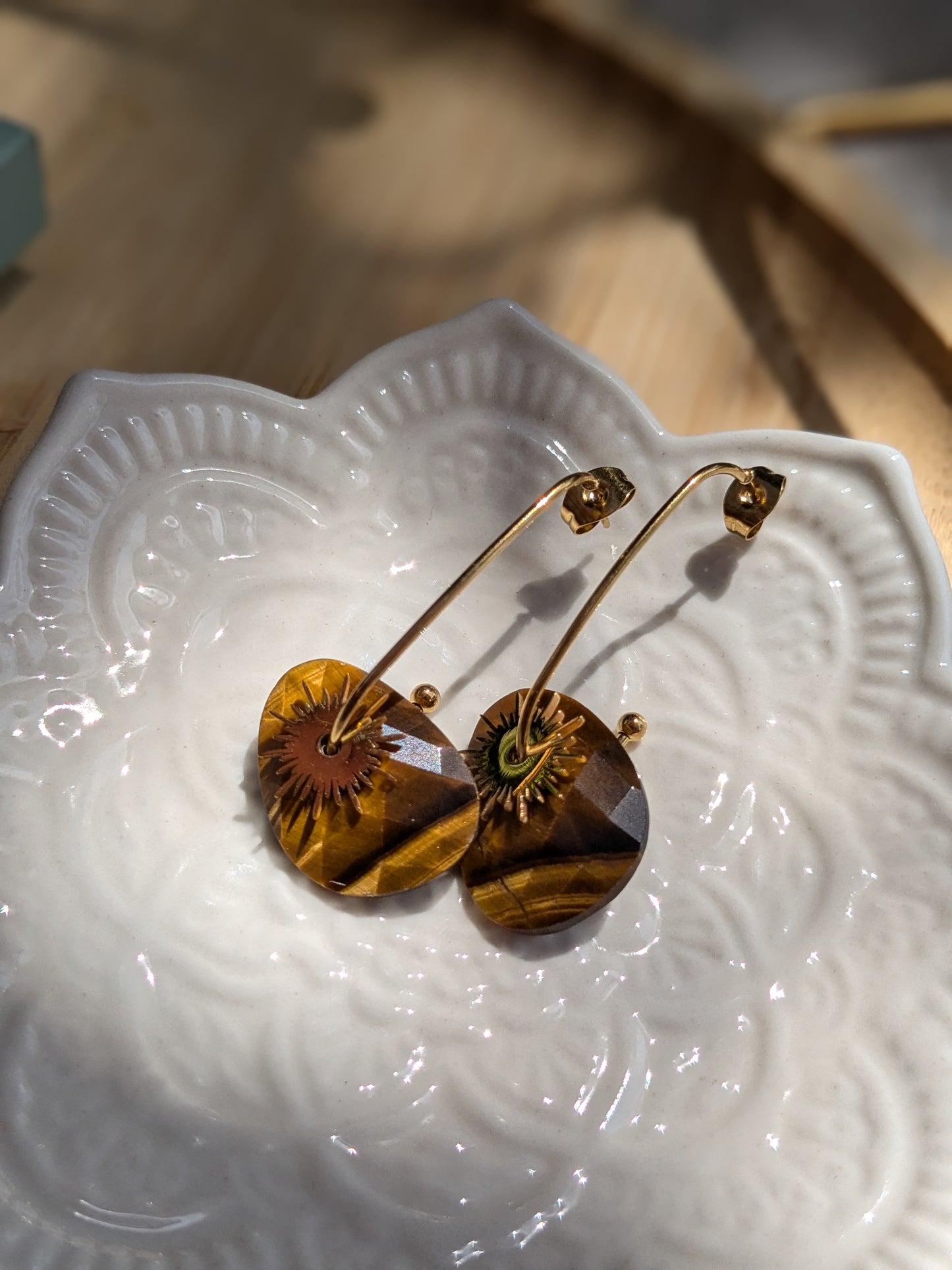Boucle d'oreille Collection SunSet Lovers œil de tigre