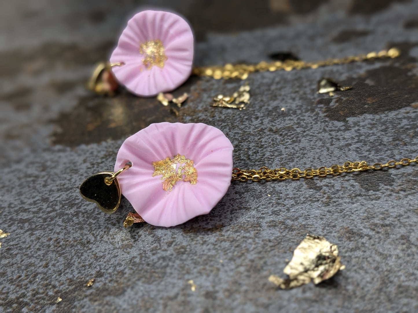 Boucle d'oreille Fleurs d'or 🌸