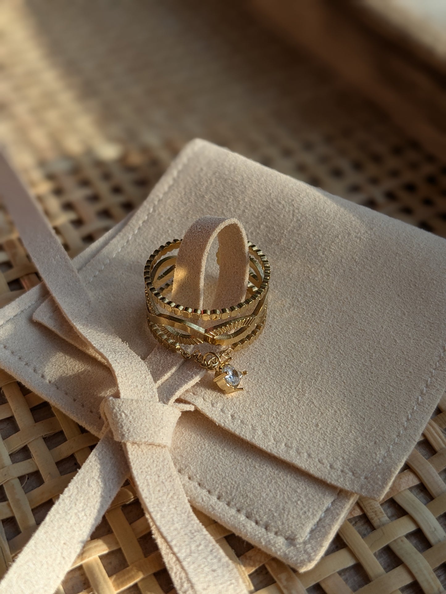 Bague ajustable strass