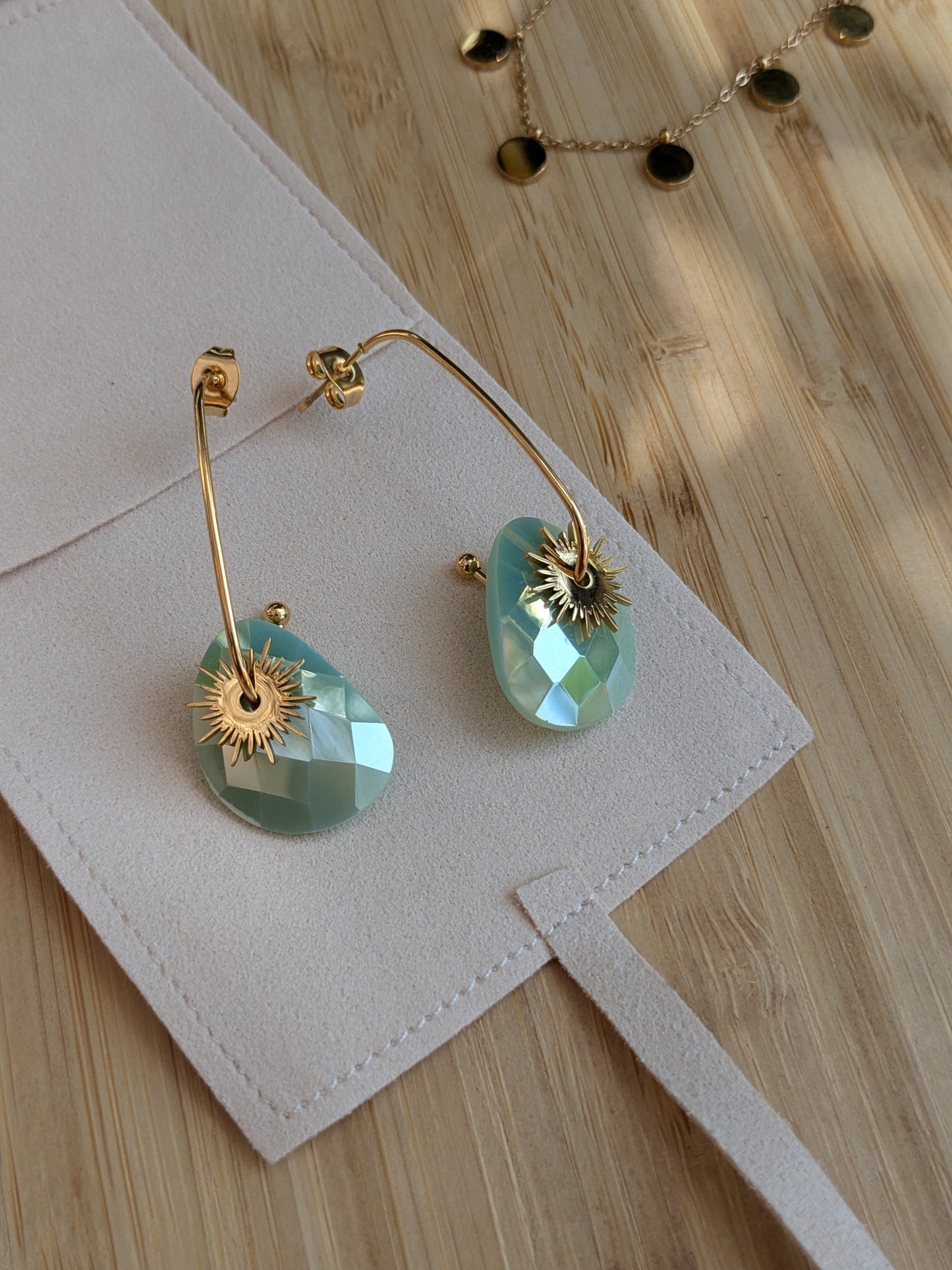 Boucle d'oreille Collection SunSet Lovers Vert d'eau