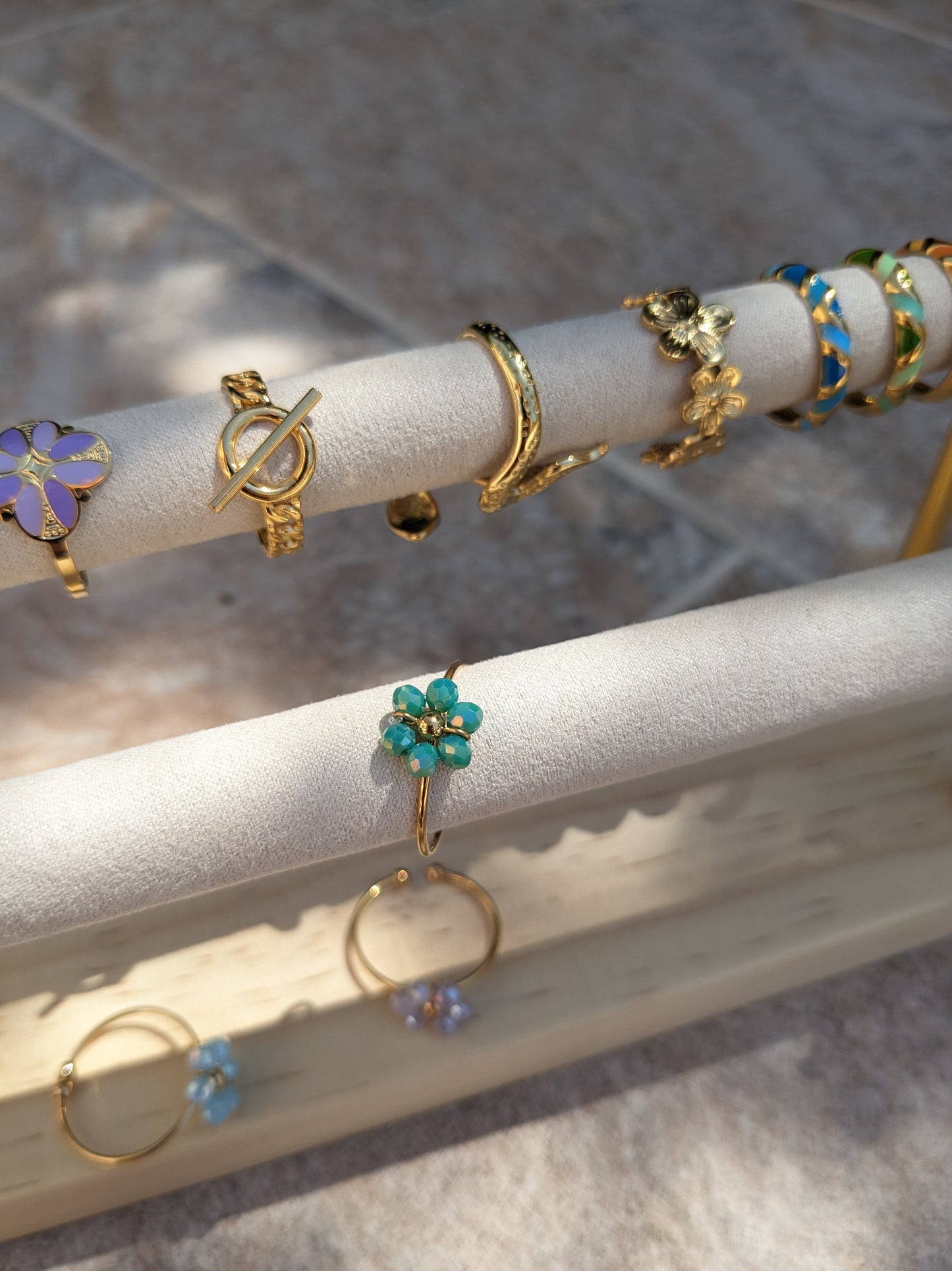 Bague marguerite verte