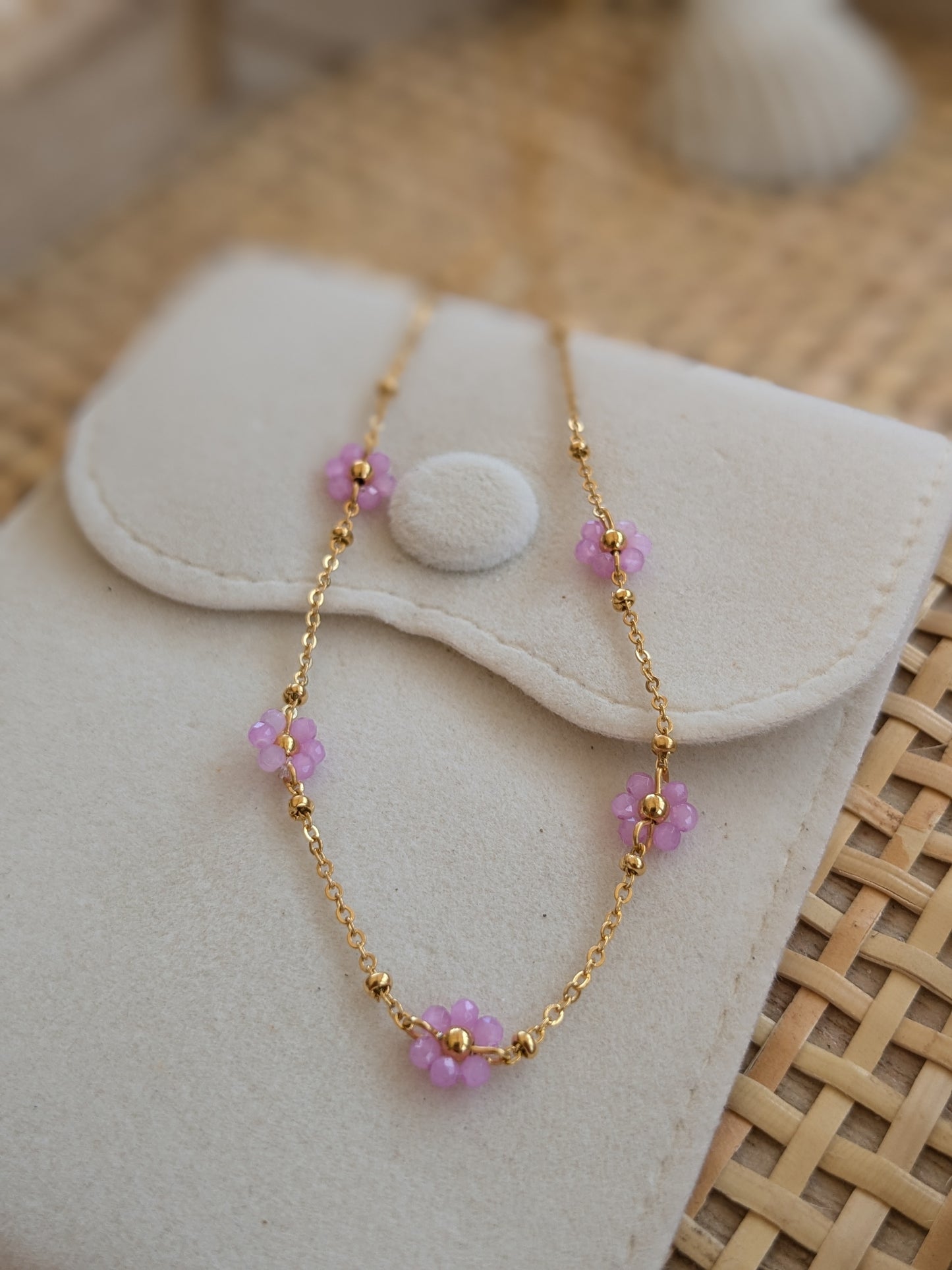 Collier Marguerite Rose 🌸