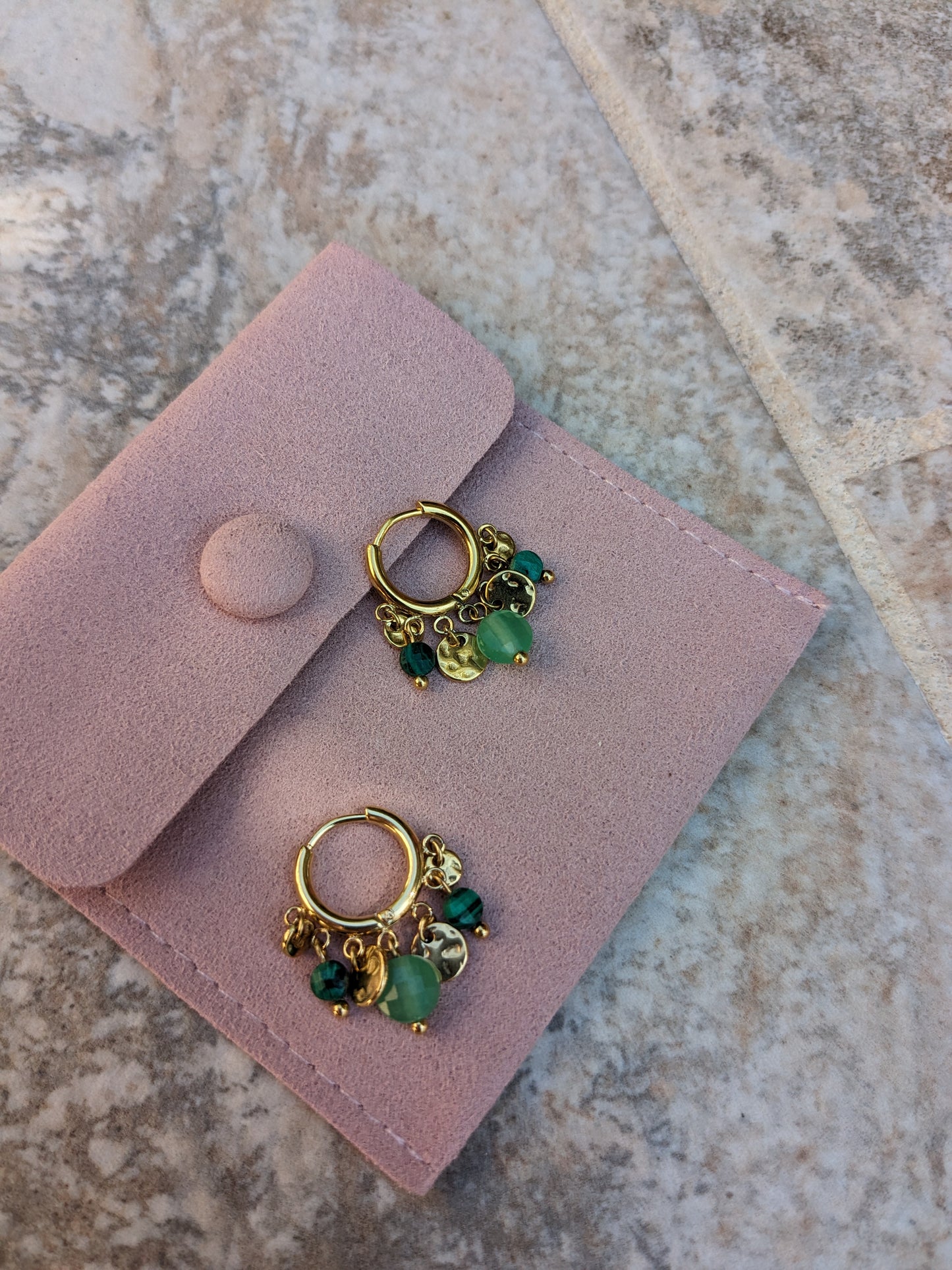 Boucle d'oreille aventurine