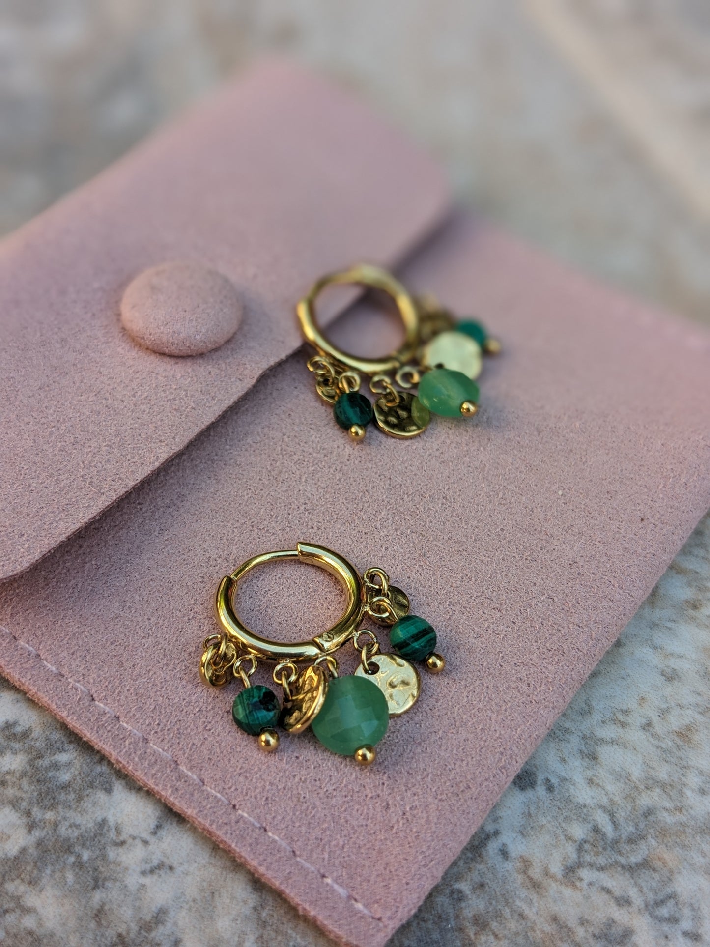 Boucle d'oreille aventurine