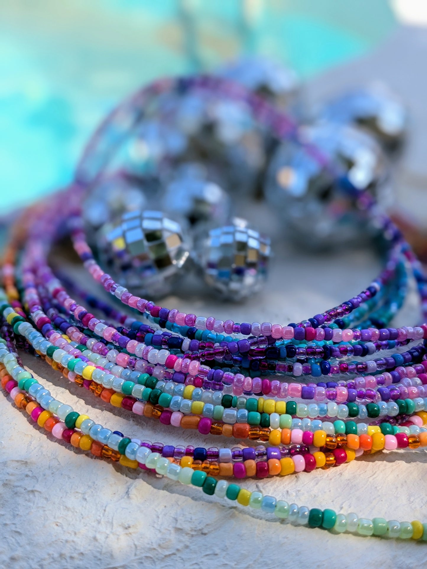 Collier en perle Mauve