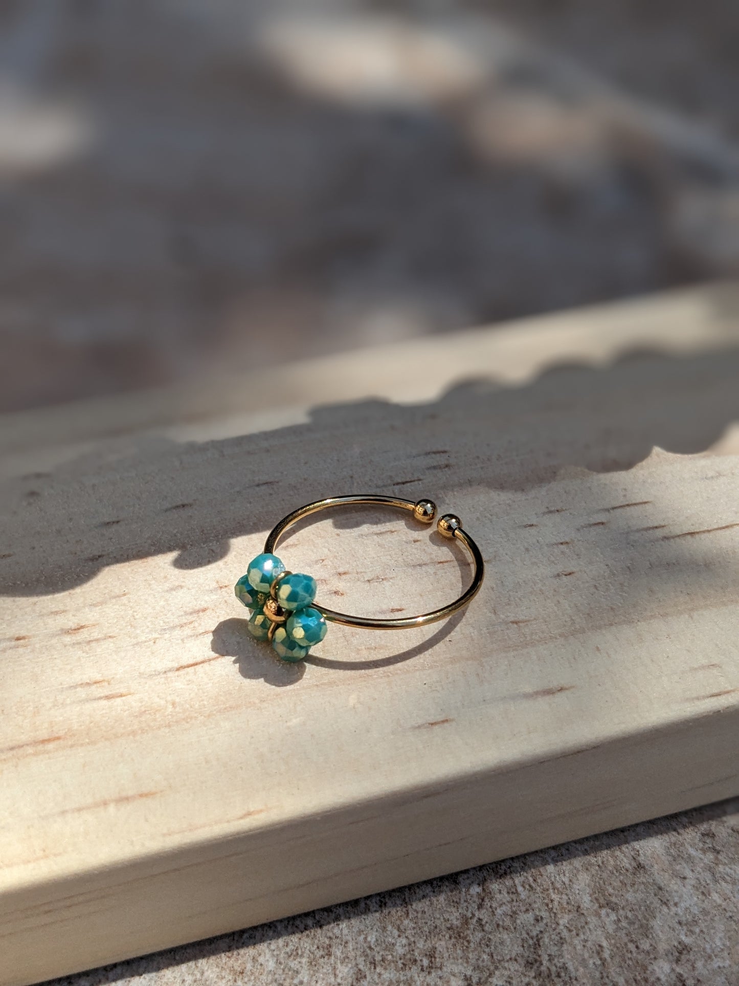 Bague marguerite verte