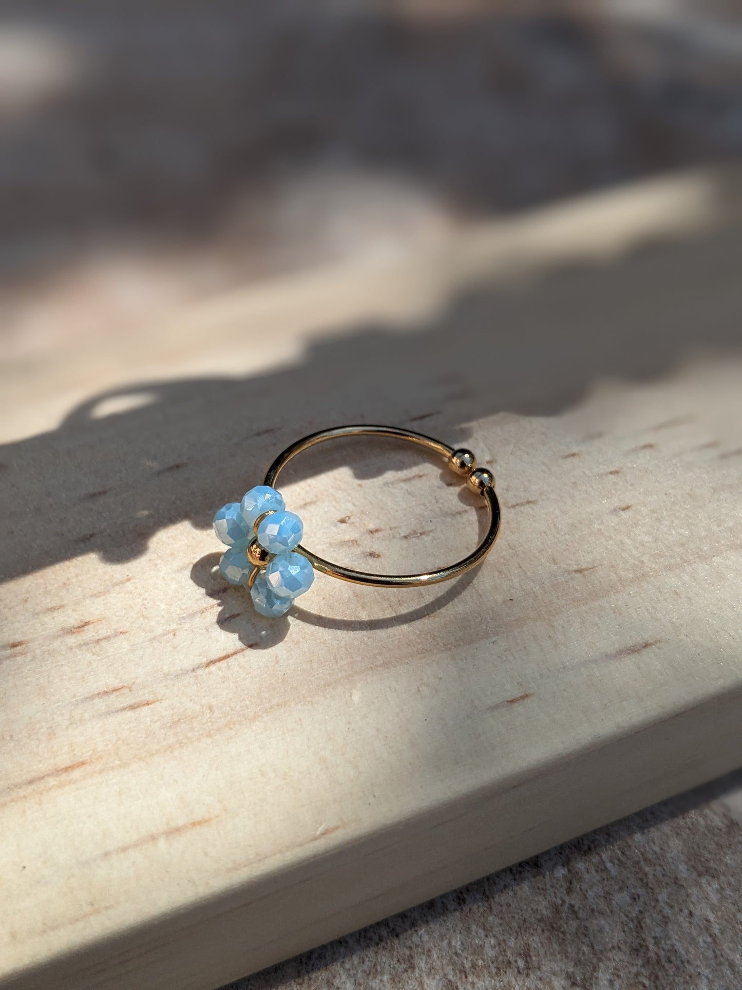 Bague marguerite bleu