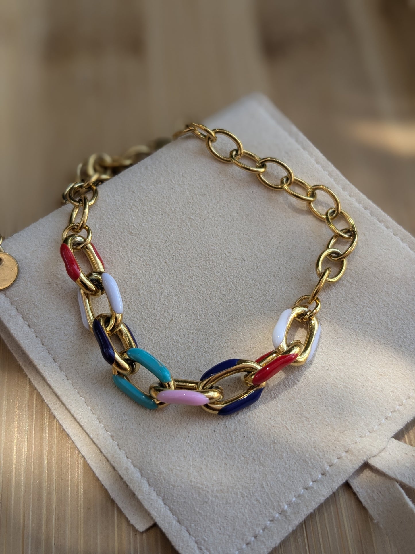 Bracelet chaîne multicolore