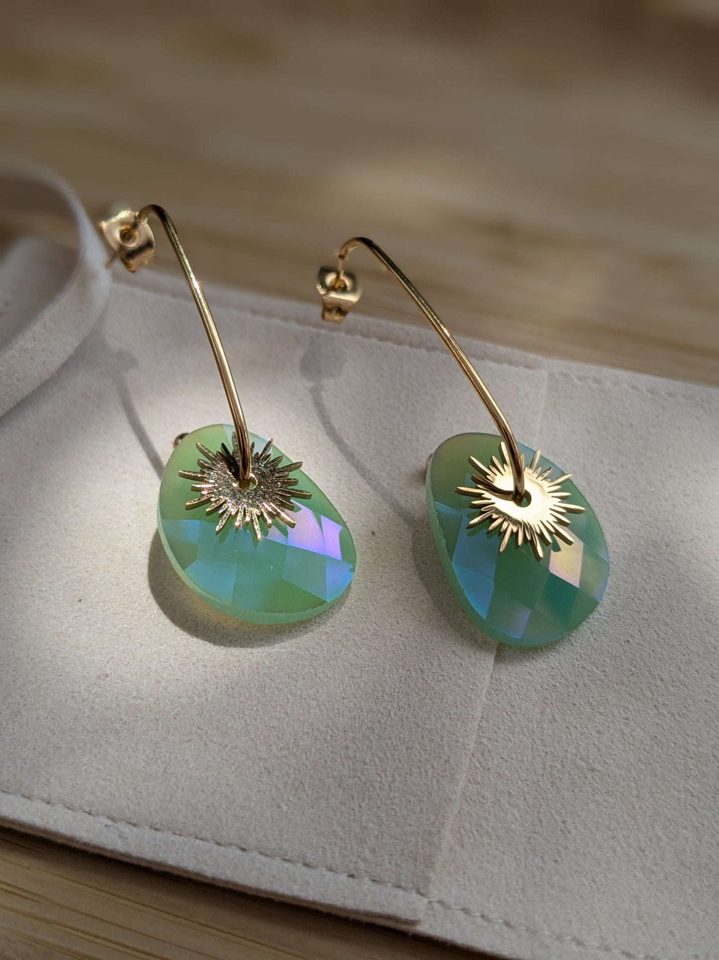 Boucle d'oreille Collection SunSet Lovers Vert irisée