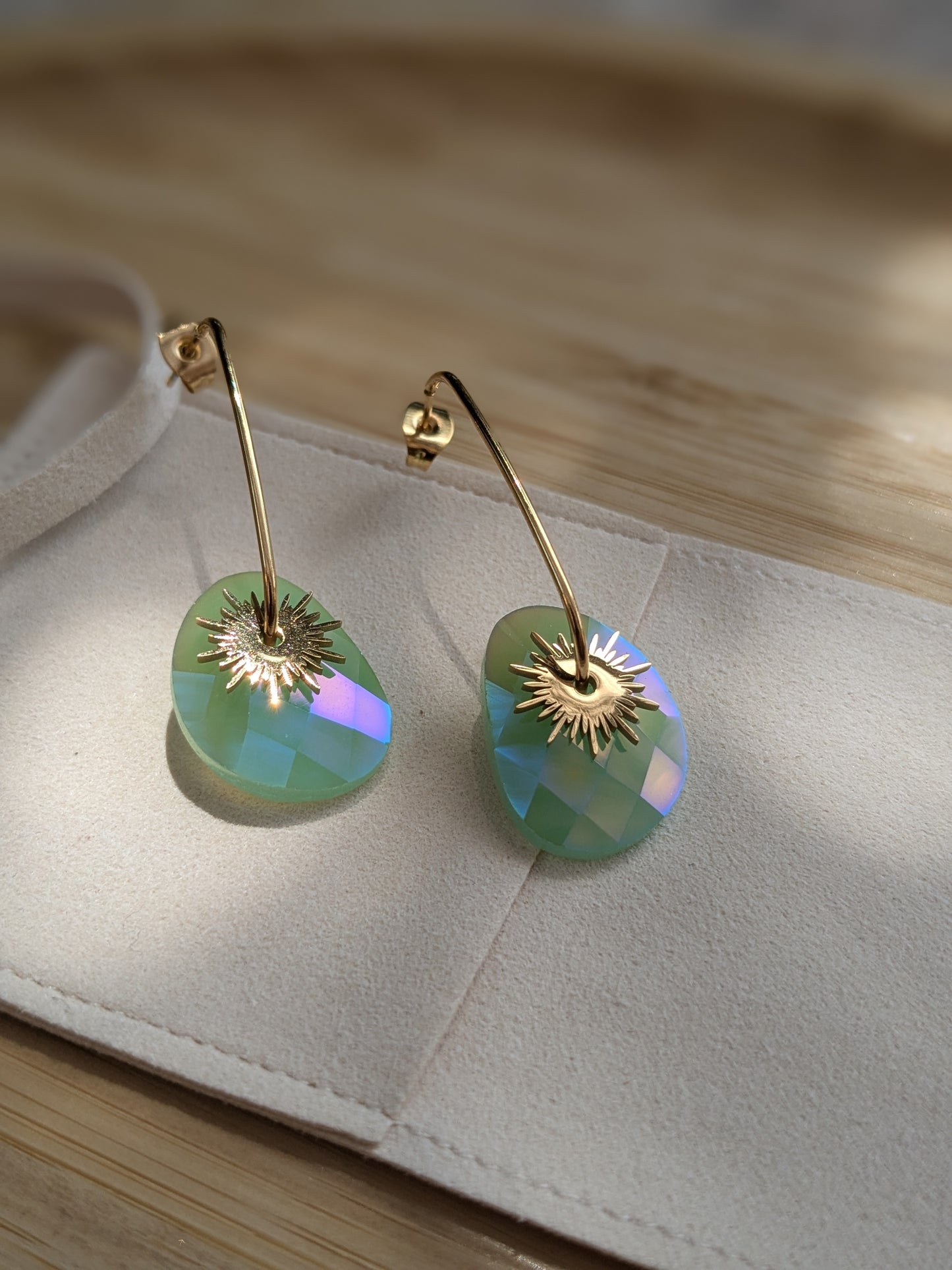 Boucle d'oreille Collection SunSet Lovers Vert irisée