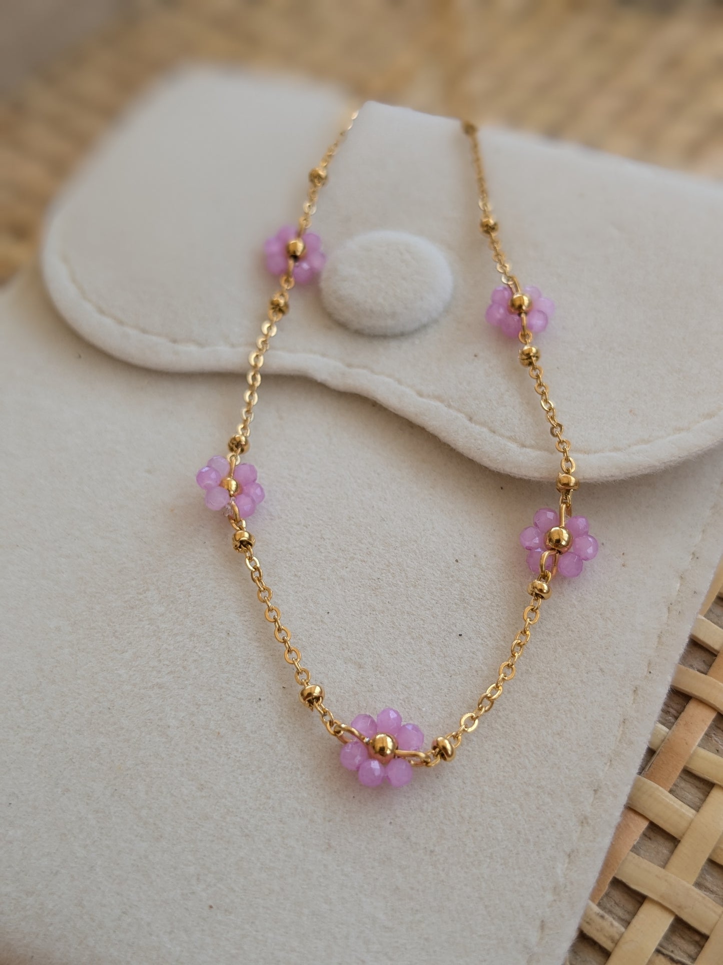 Collier Marguerite Rose 🌸