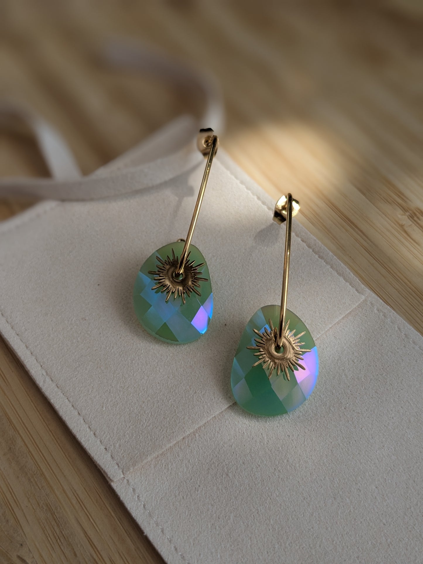 Boucle d'oreille Collection SunSet Lovers Vert irisée