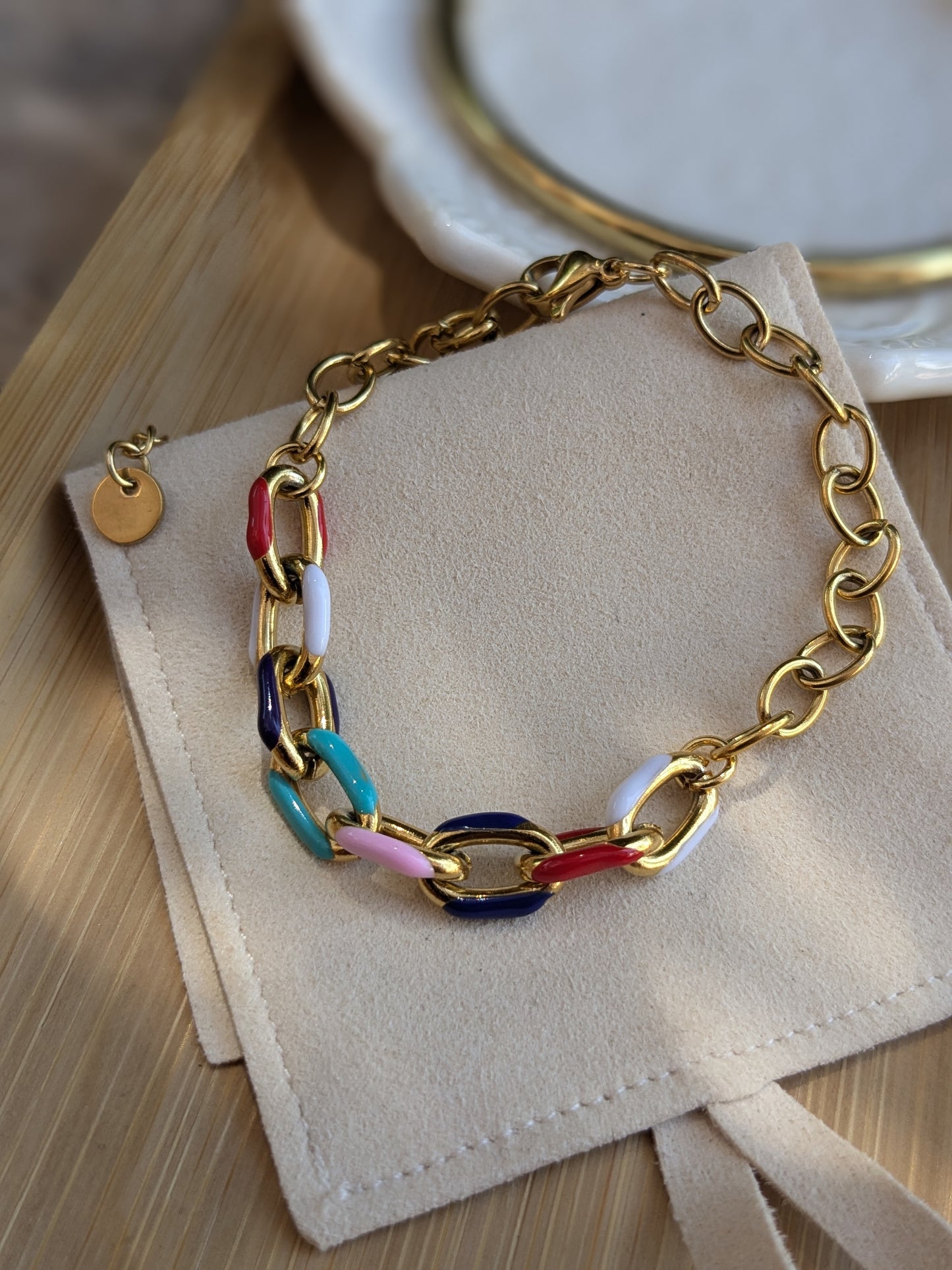 Bracelet chaîne multicolore