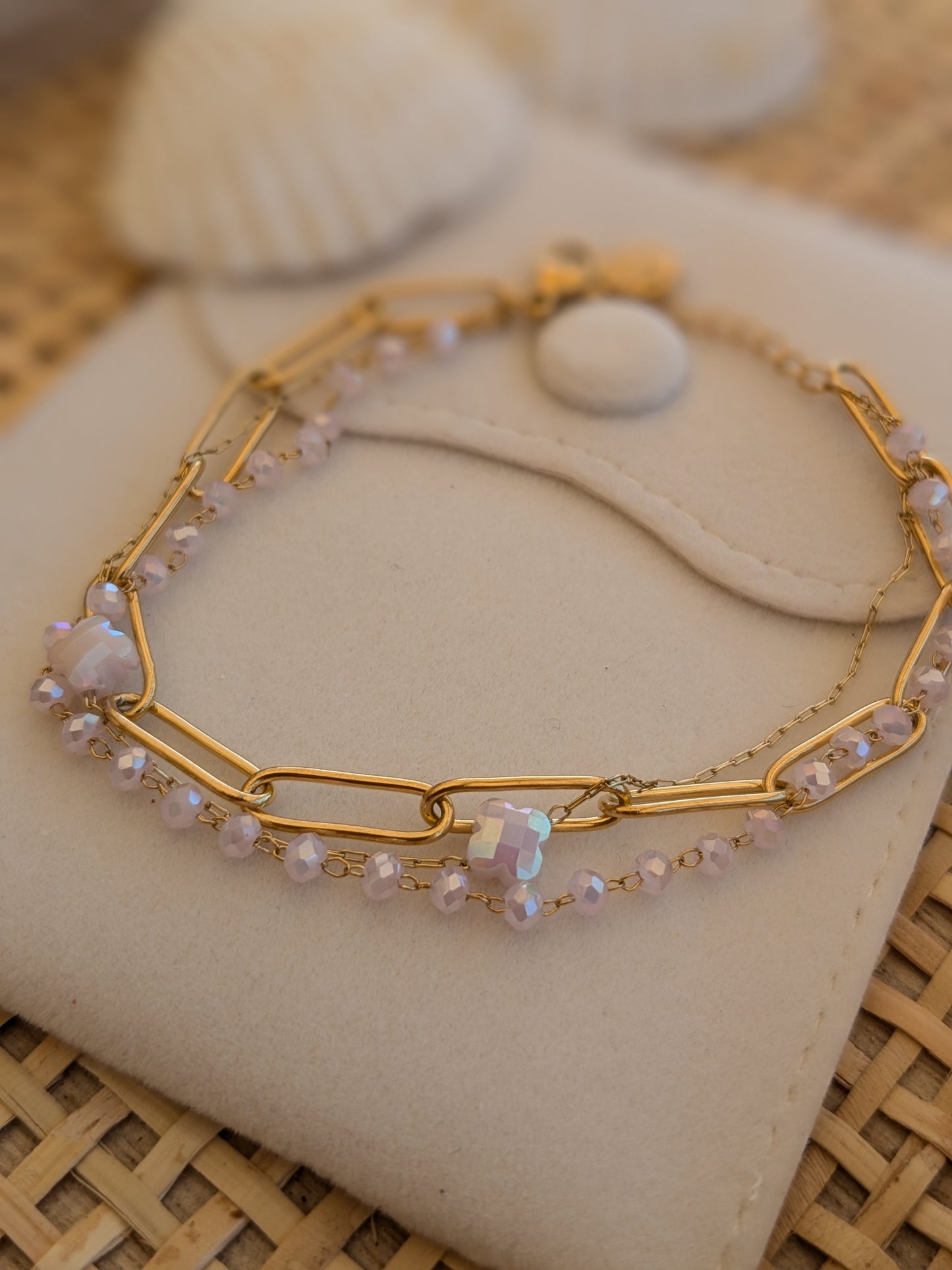 Bracelet collection SunSet Lovers Rose clair Nacrée 🌸