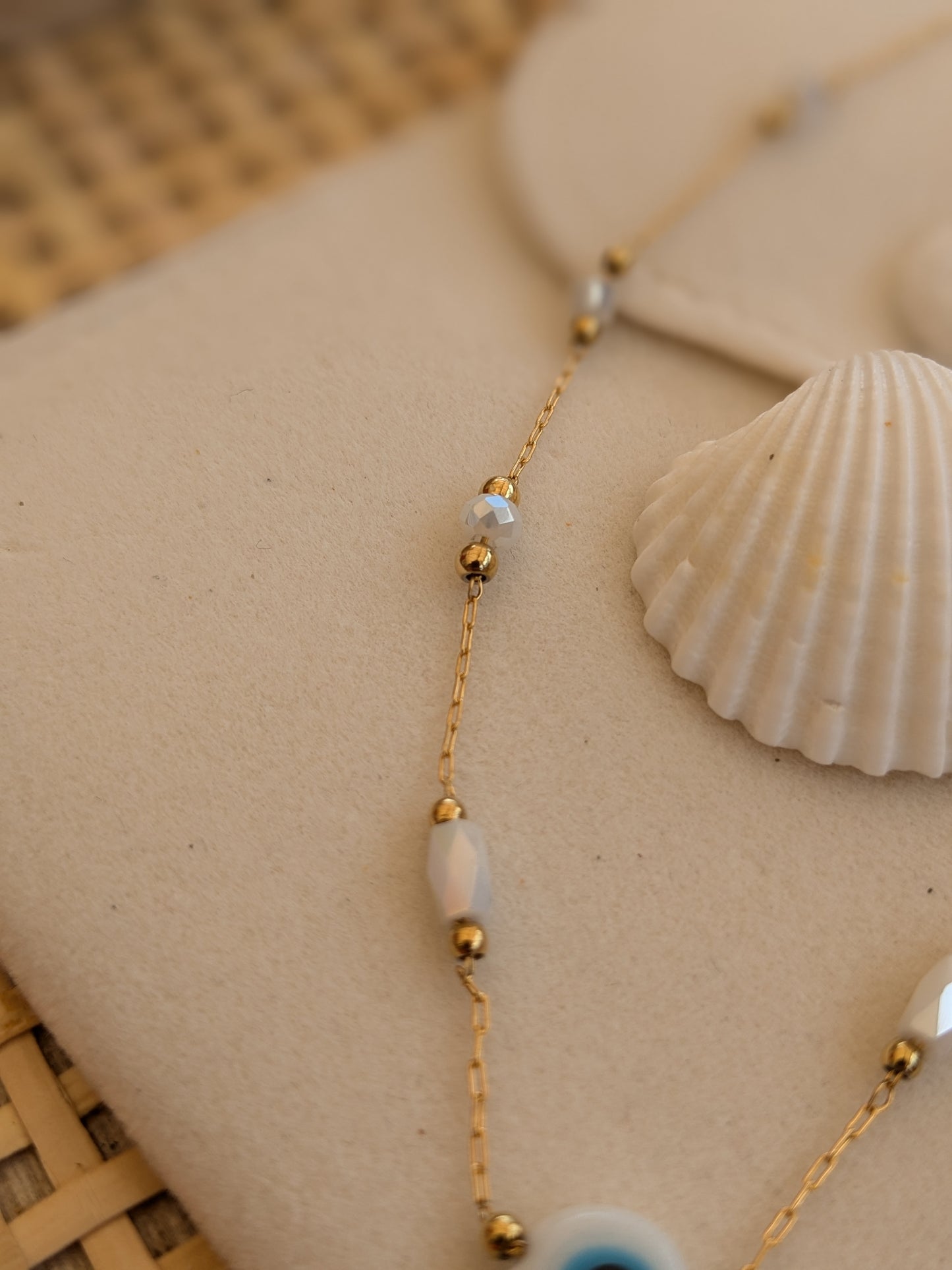 Collier œil et perles de cristal 🧿