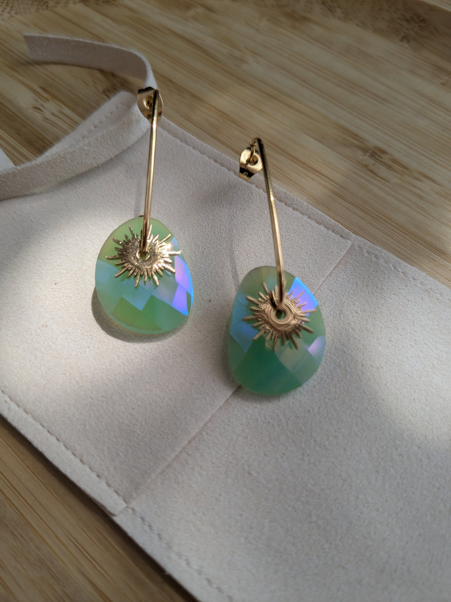 Boucle d'oreille Collection SunSet Lovers Vert irisée