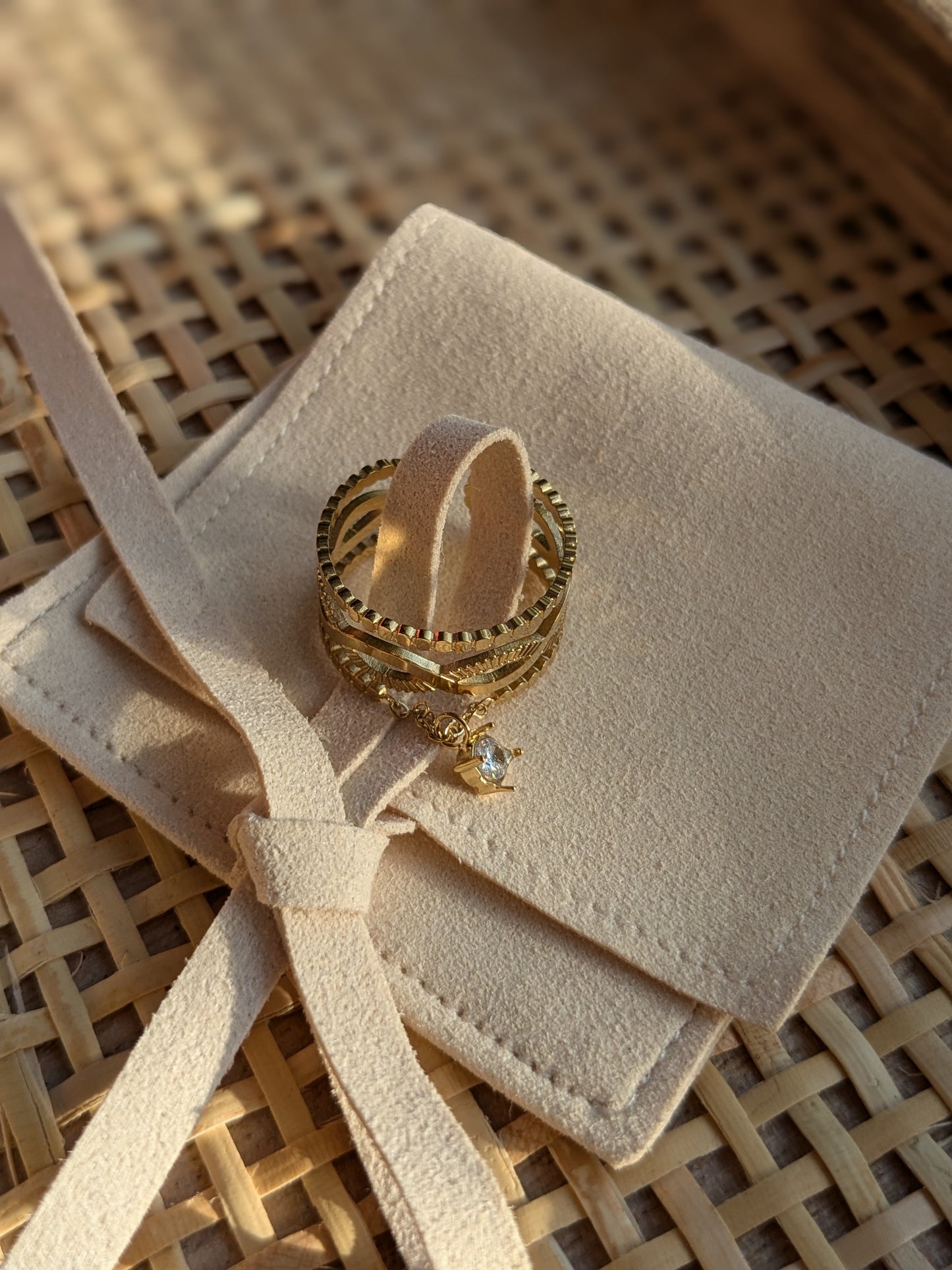 Bague ajustable strass