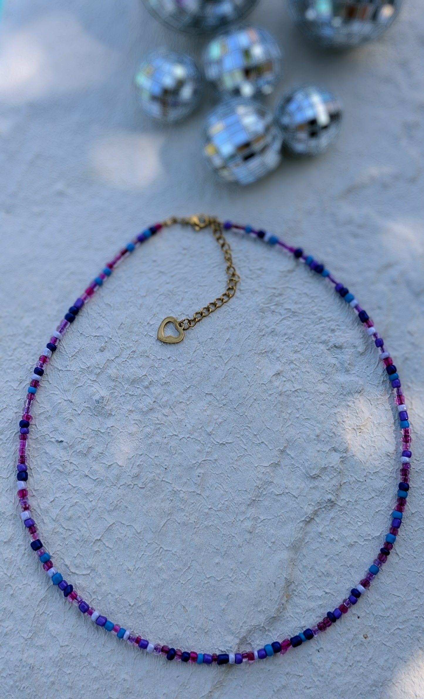 Collier en perle Mauve