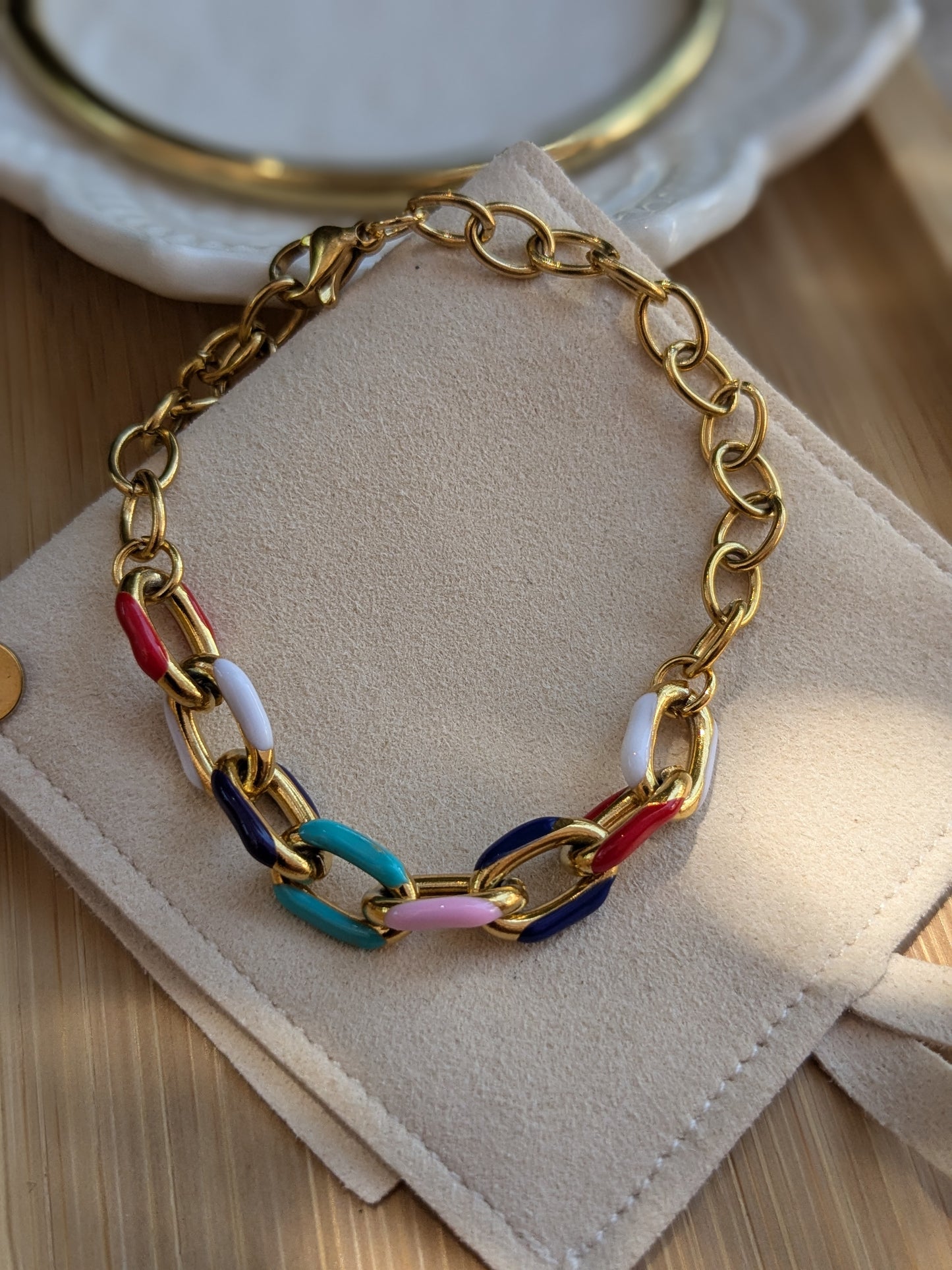 Bracelet chaîne multicolore