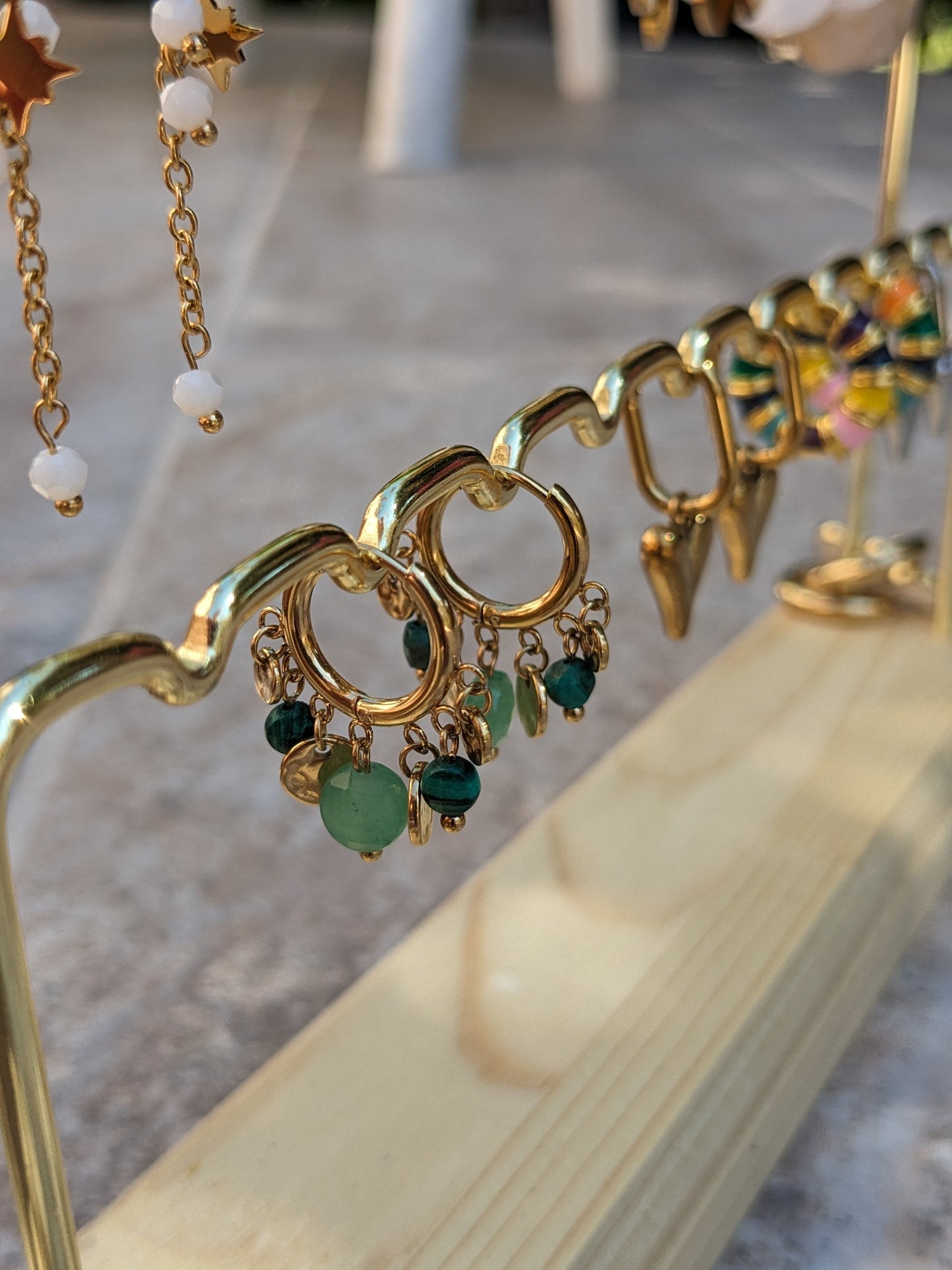 Boucle d'oreille aventurine