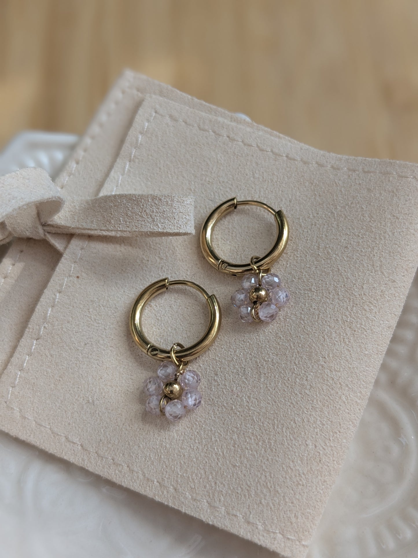 Petite créoles Marguerite Rose 🌸