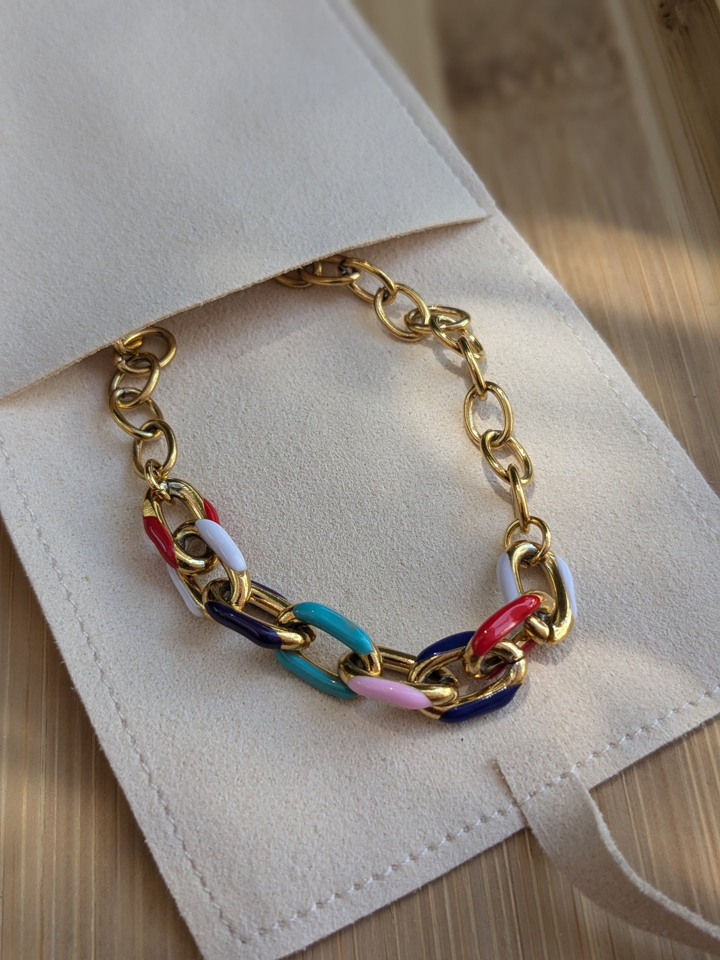 Bracelet chaîne multicolore