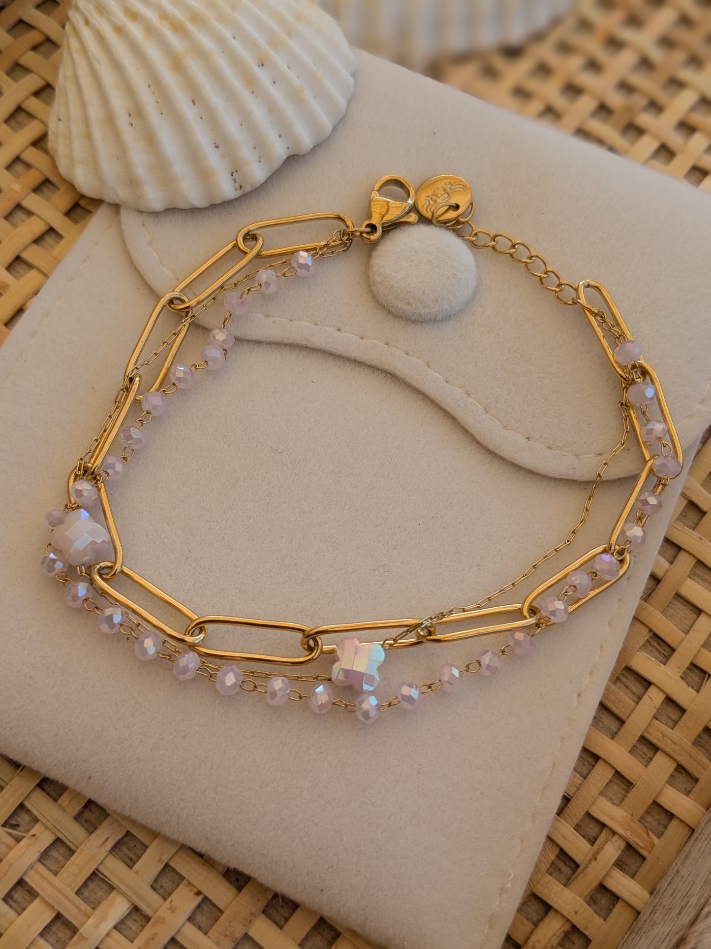 Bracelet collection SunSet Lovers Rose clair Nacrée 🌸