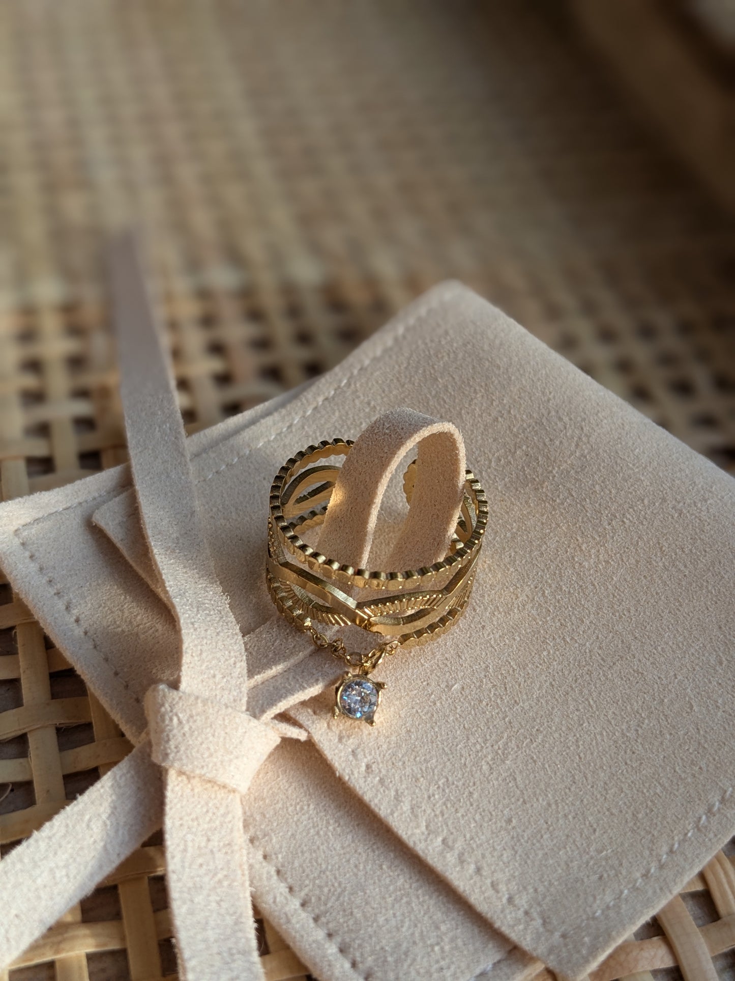 Bague ajustable strass
