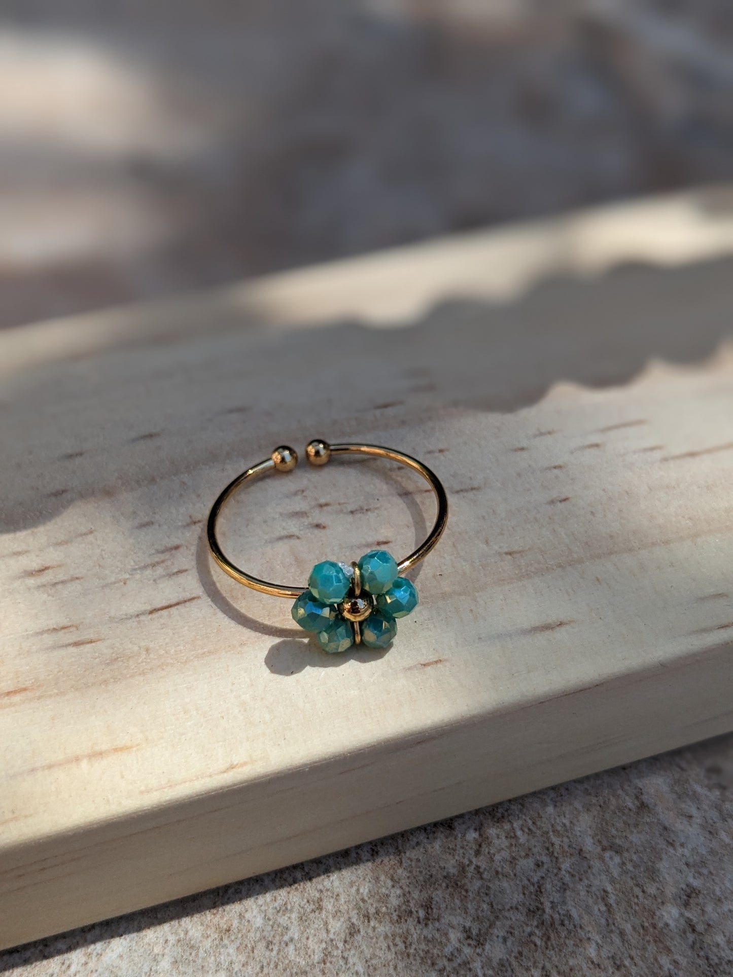 Bague marguerite verte