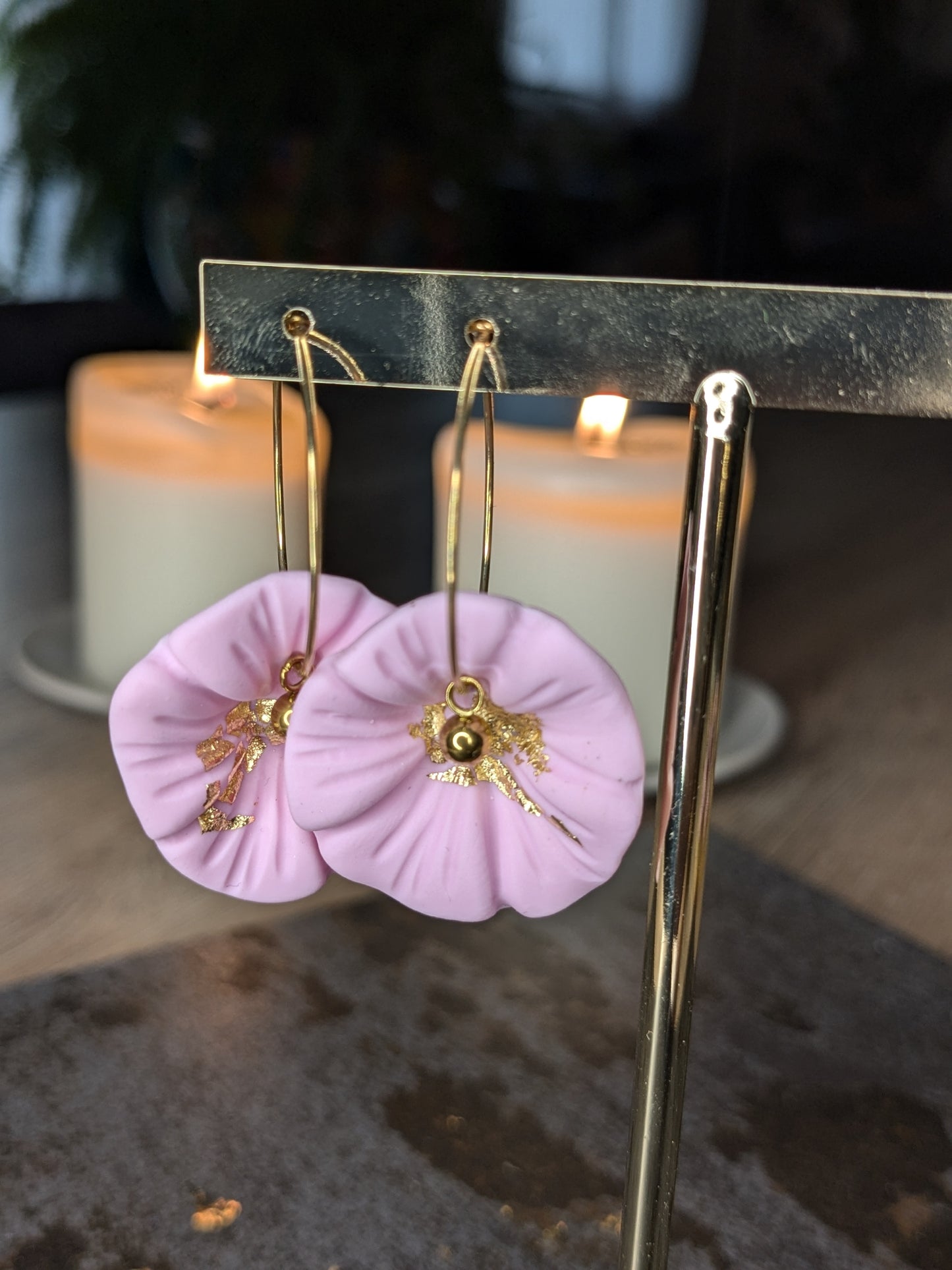 Boucle d'oreille Fleurs d'or 🌸