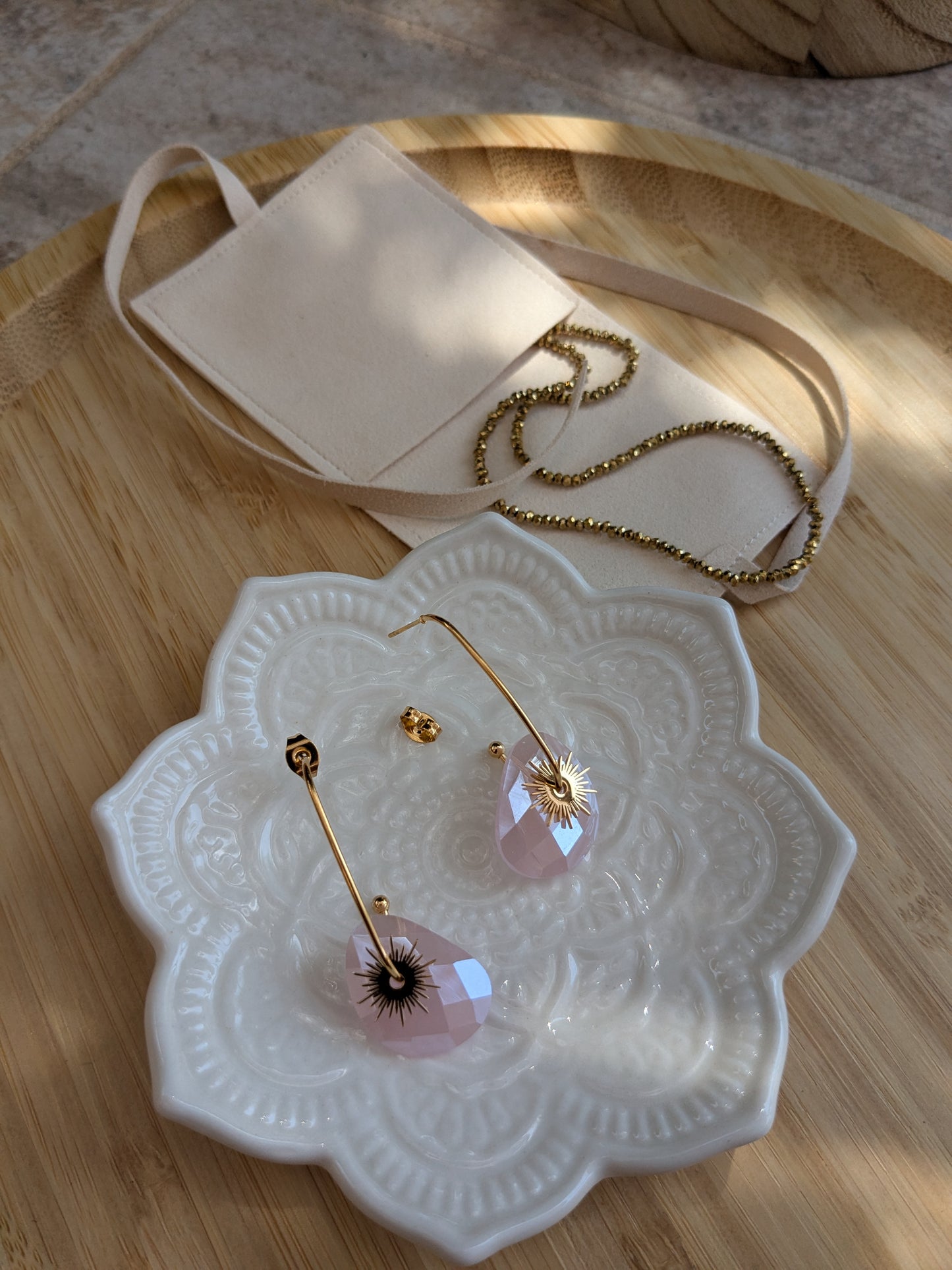 Boucle d'oreille Collection SunSet Lovers Rose Poudré 🌸