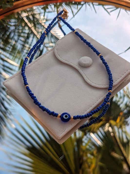 Collier en perles bleu 🧿