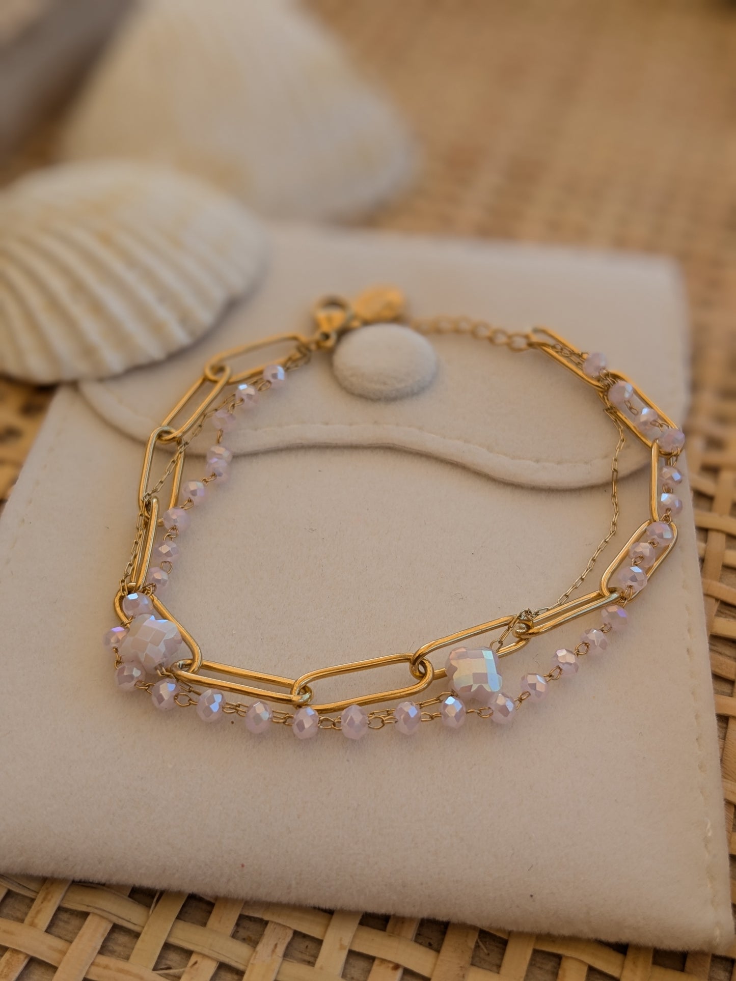 Bracelet collection SunSet Lovers Rose clair Nacrée 🌸