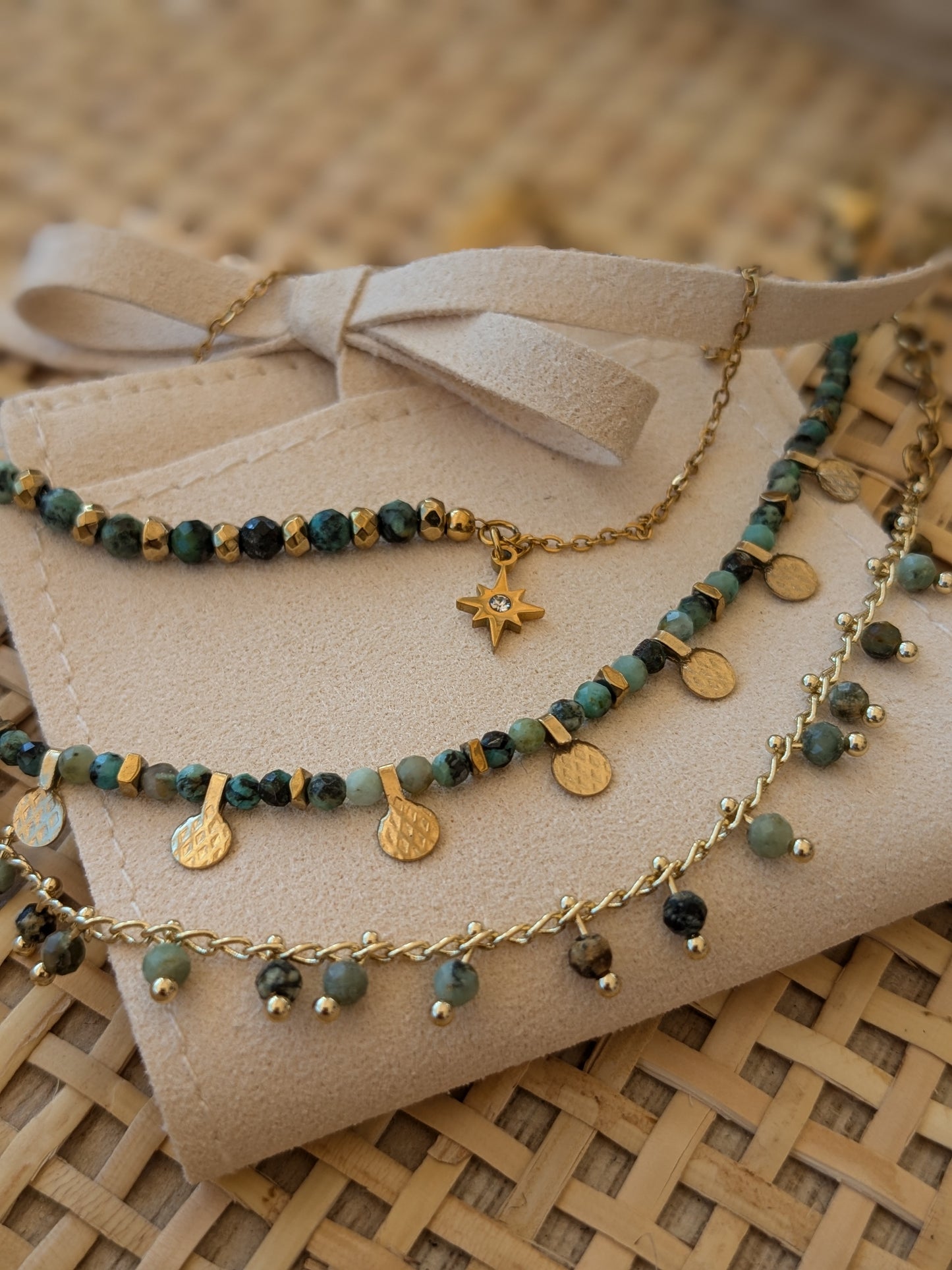 Bracelet perle en pierre et pampille ✨