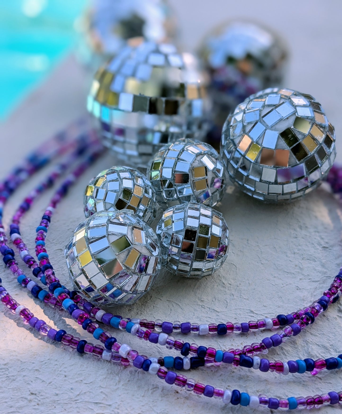 Collier en perle Mauve
